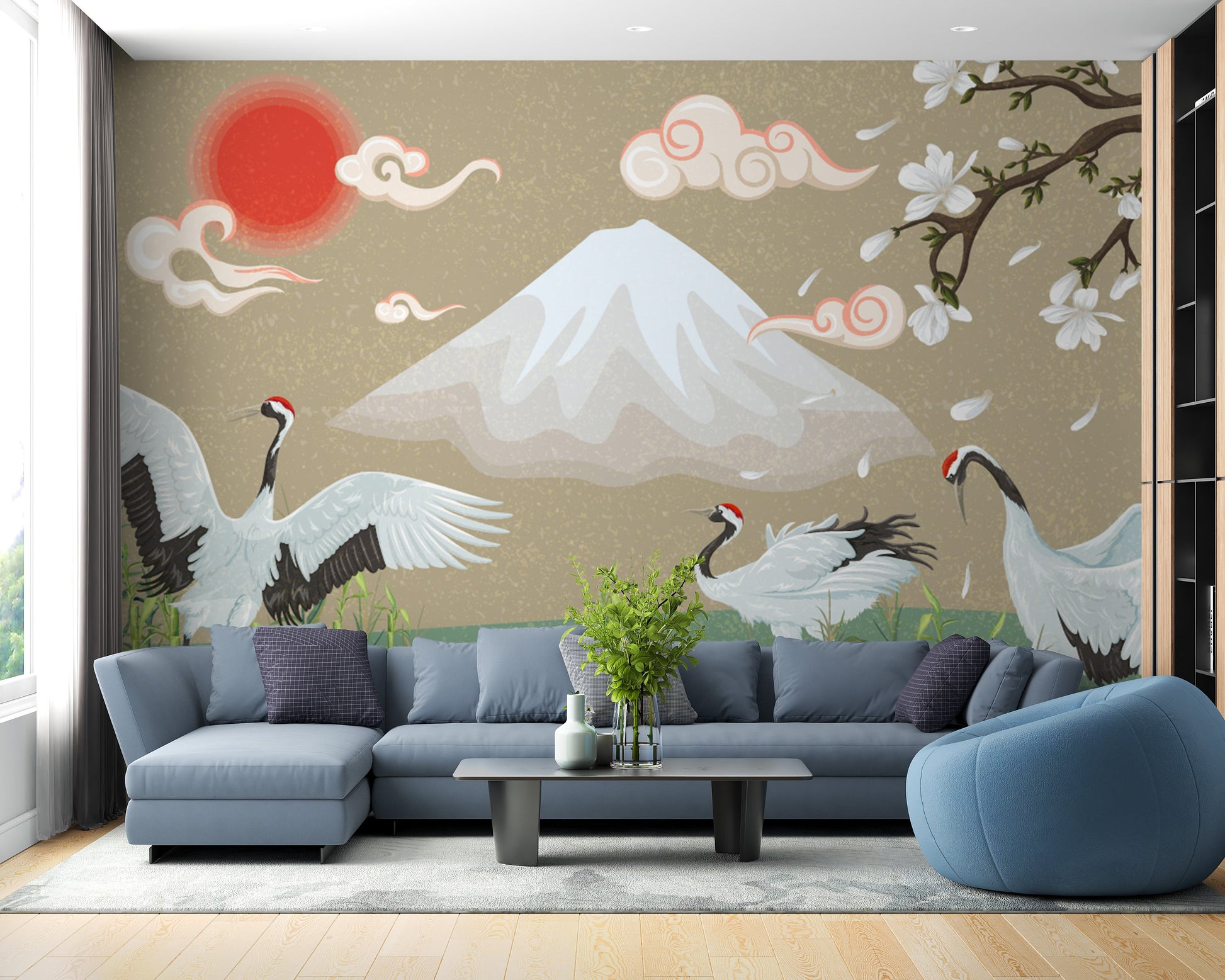 Spring Time Mountainous Wallpaper Mural - Giffywalls