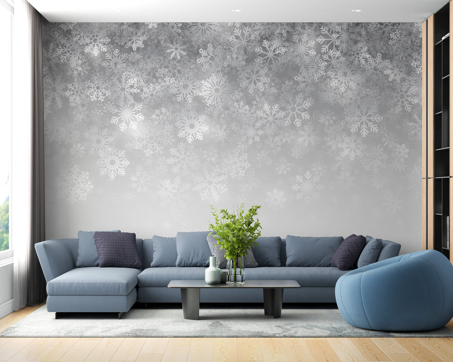 Crystalline Snowflake Wallpaper Mural - Giffywalls