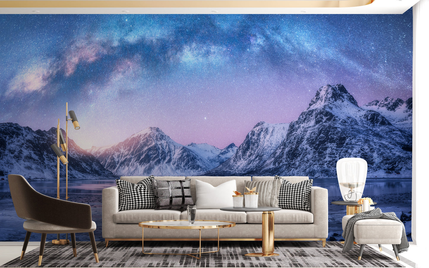 Snowy Mountain Landscape Wall Murals - Giffywalls