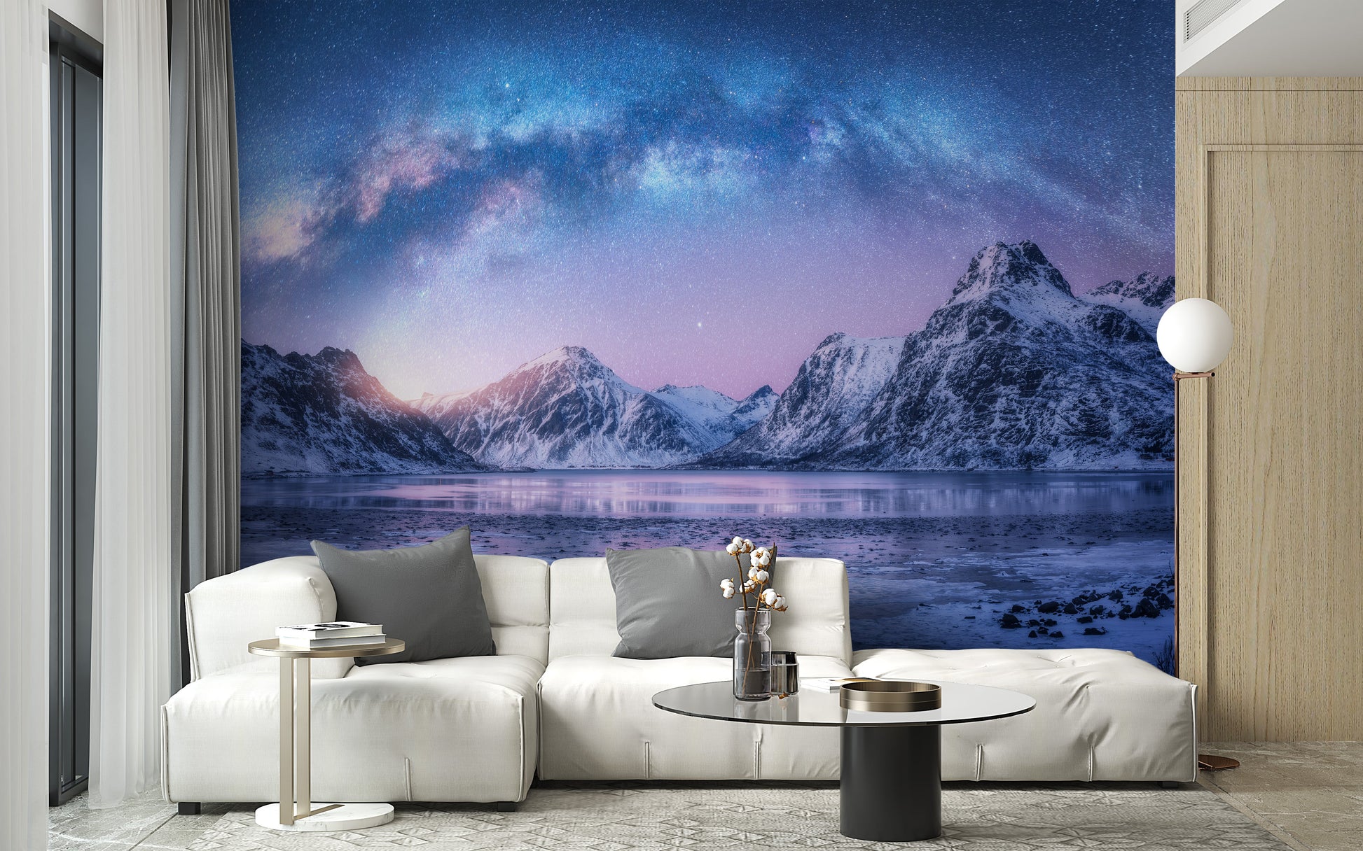 Snowy Mountain Landscape Wall Murals - Giffywalls