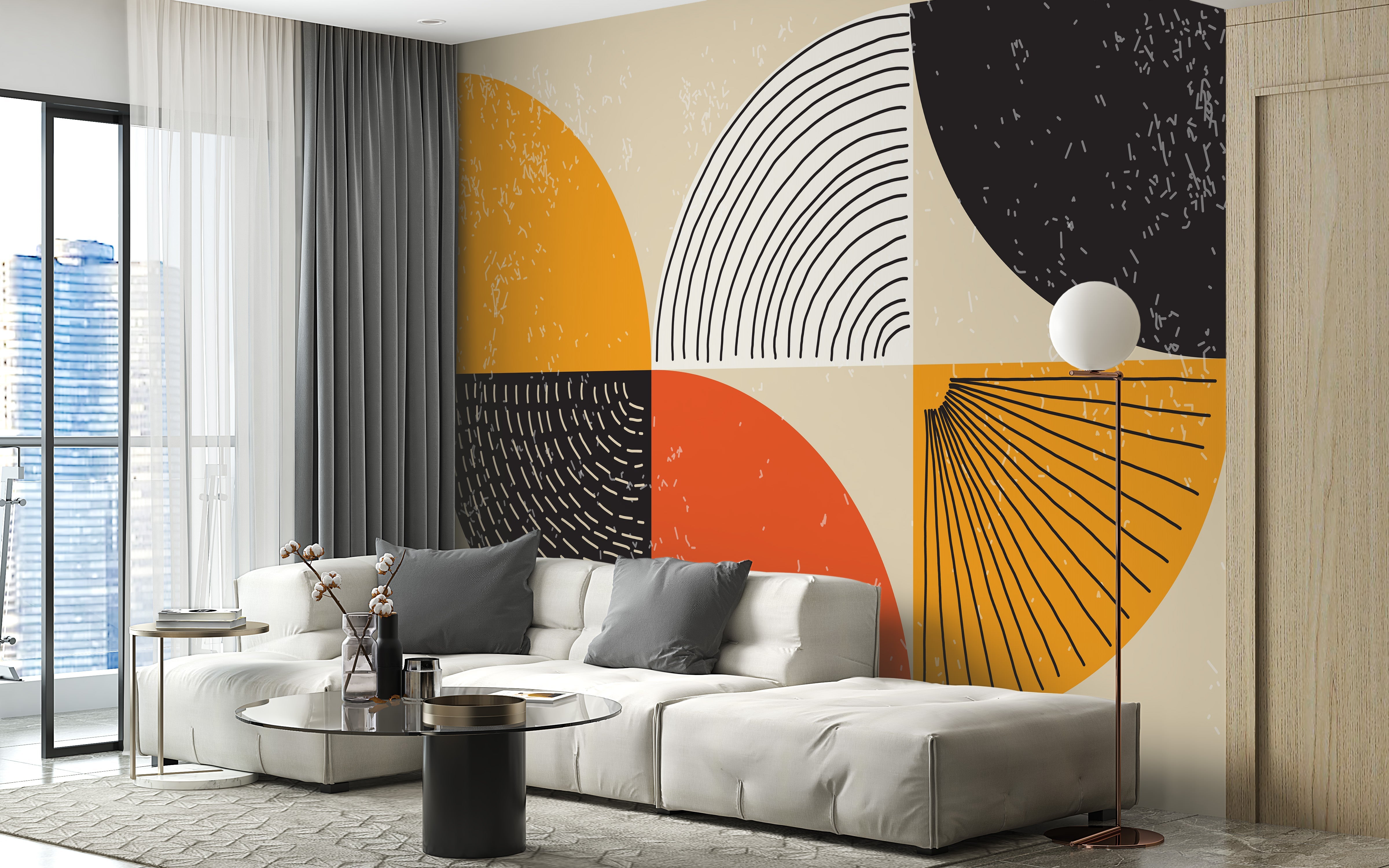 Colorful Geometric Art Deco Wallpaper Wall Mural - Giffywalls