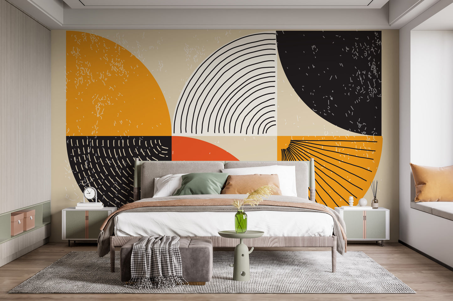 Colorful Geometric Art Deco Wallpaper Wall Mural - Giffywalls