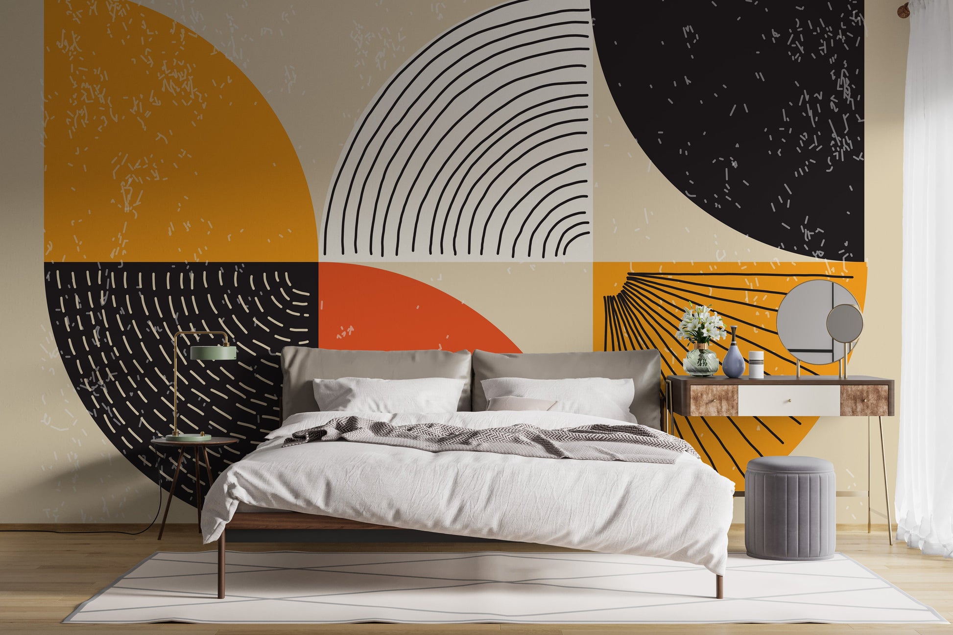 Colorful Geometric Art Deco Wallpaper Wall Mural - Giffywalls