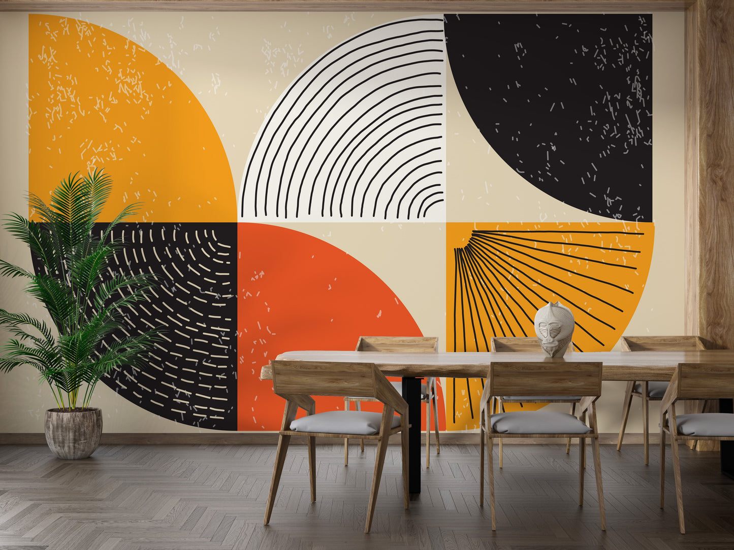 Colorful Art Deco wall art with geometry flair
