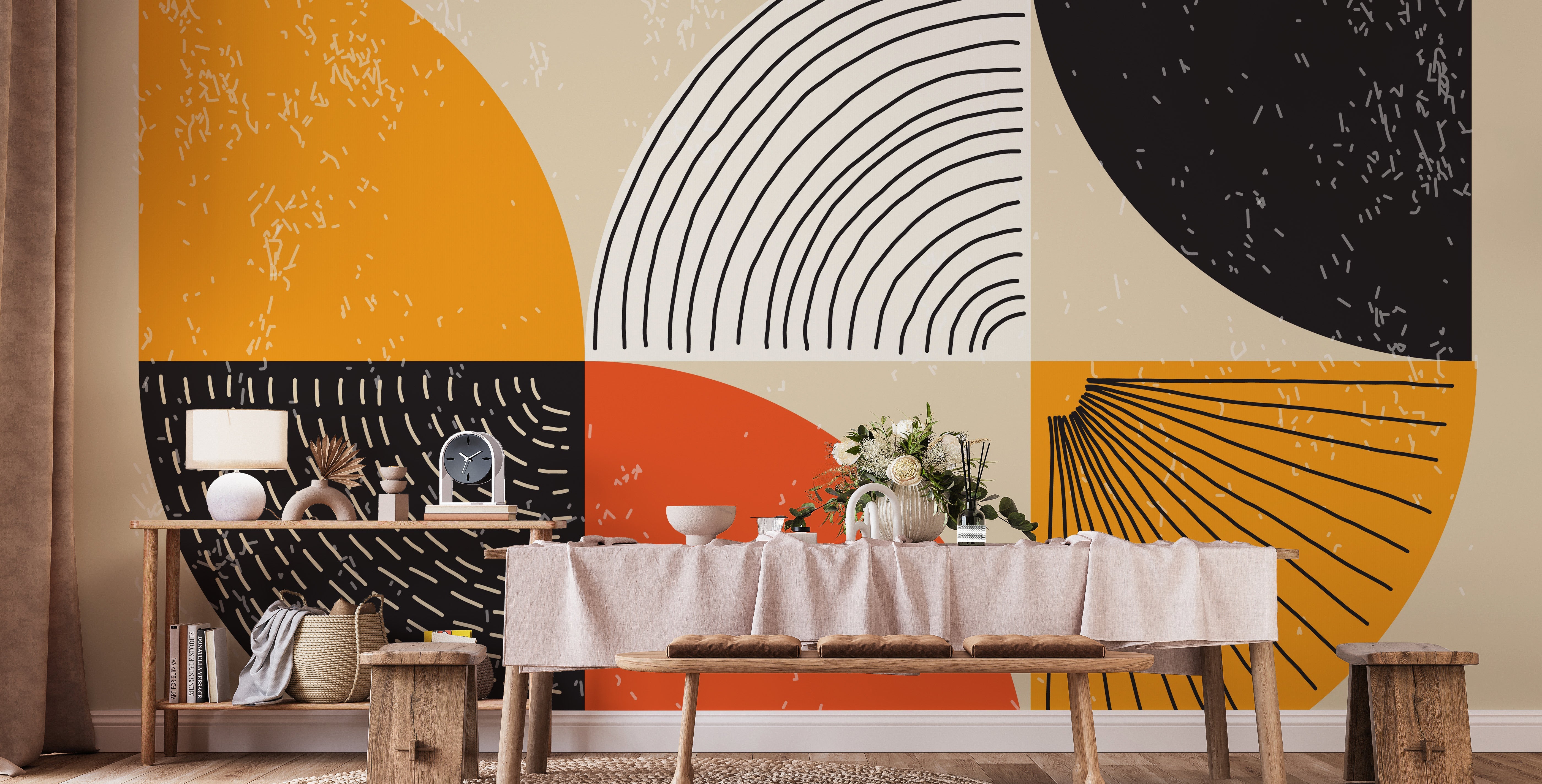 Colorful Geometric Art Deco Wallpaper Wall Mural - Giffywalls