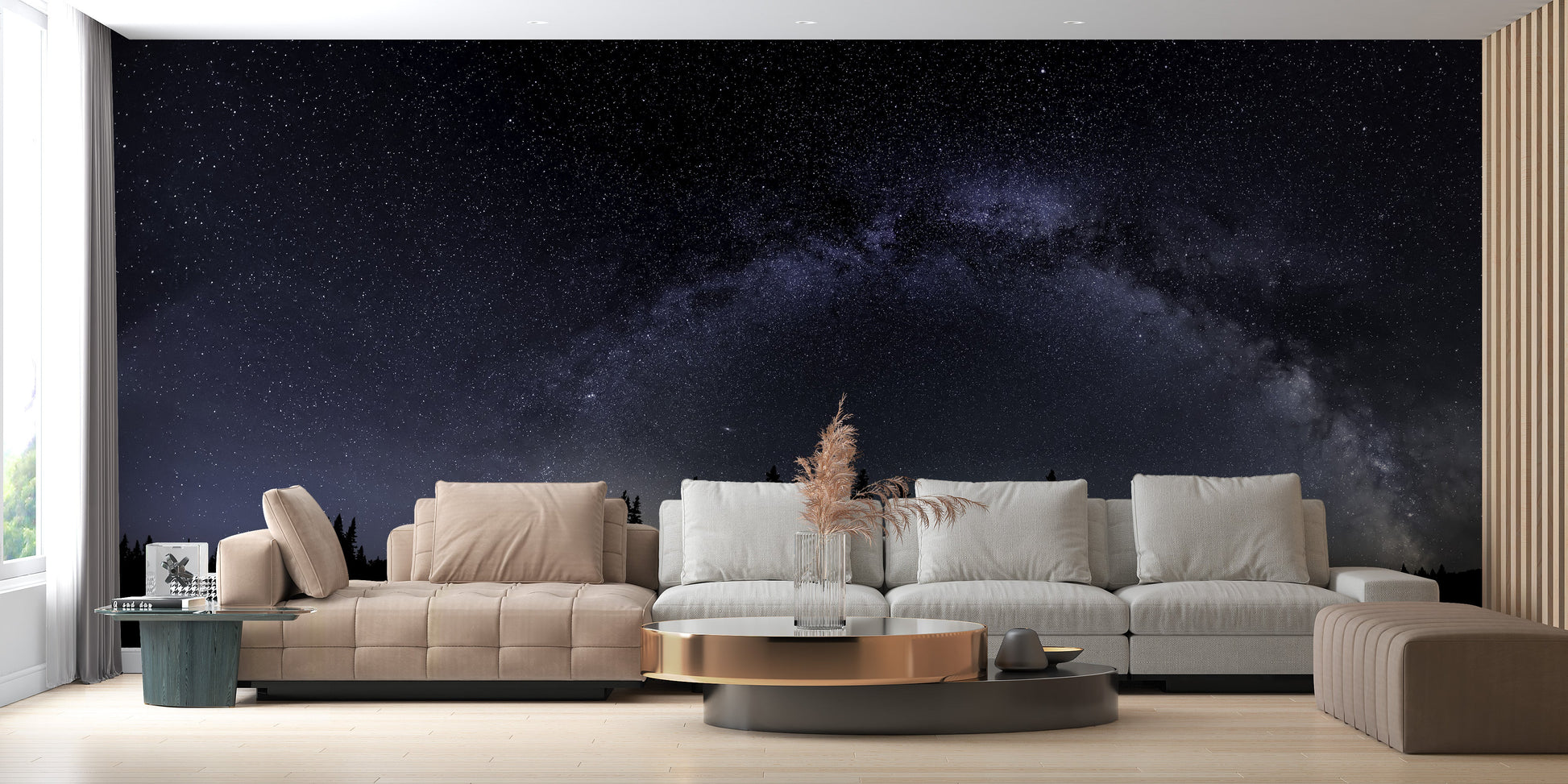 Milky Way Starry Night Wallpaper Mural - Giffywalls