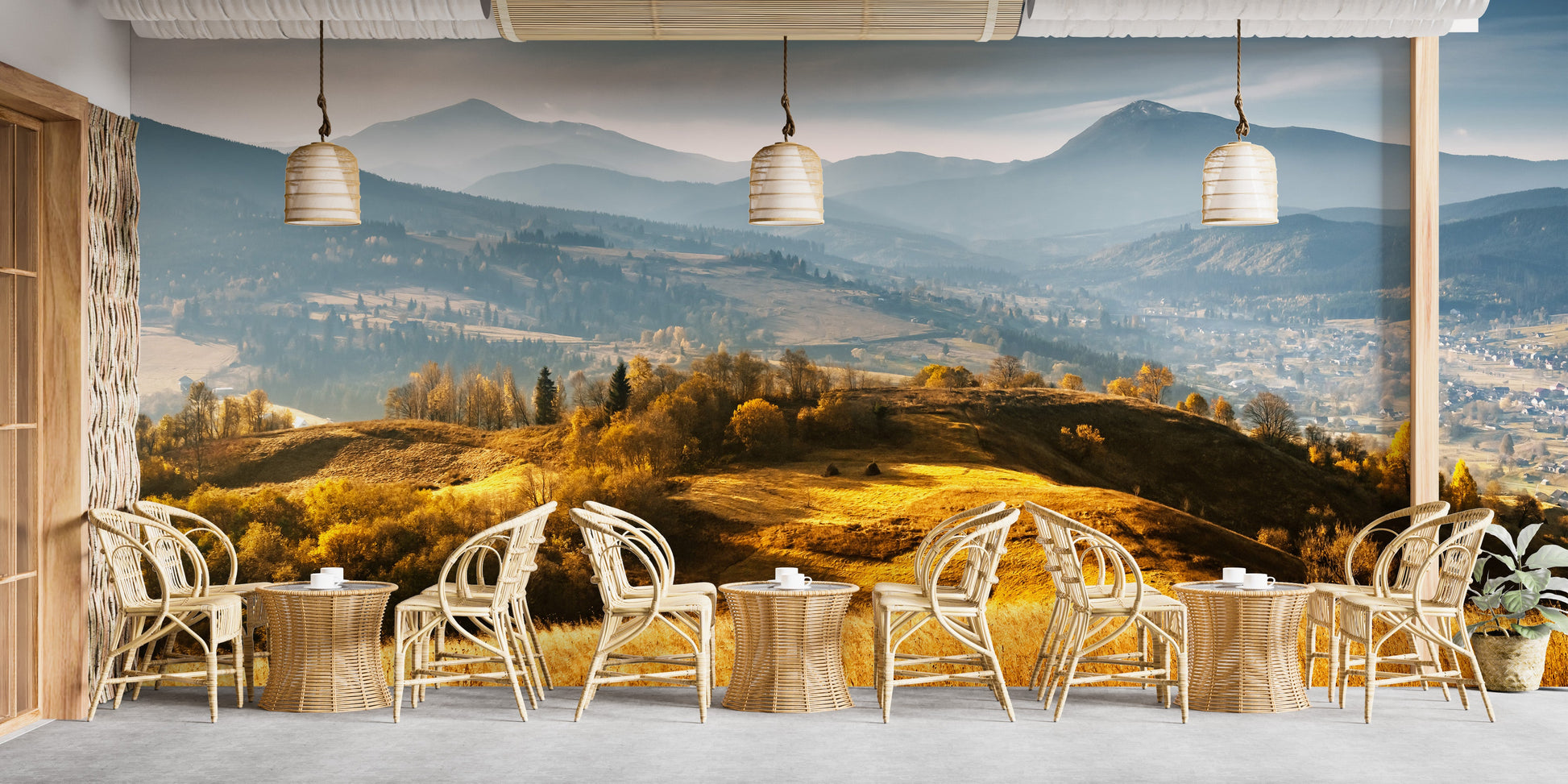 Natural Autumn Mountains Welly Wallpaper Mural - Giffywalls