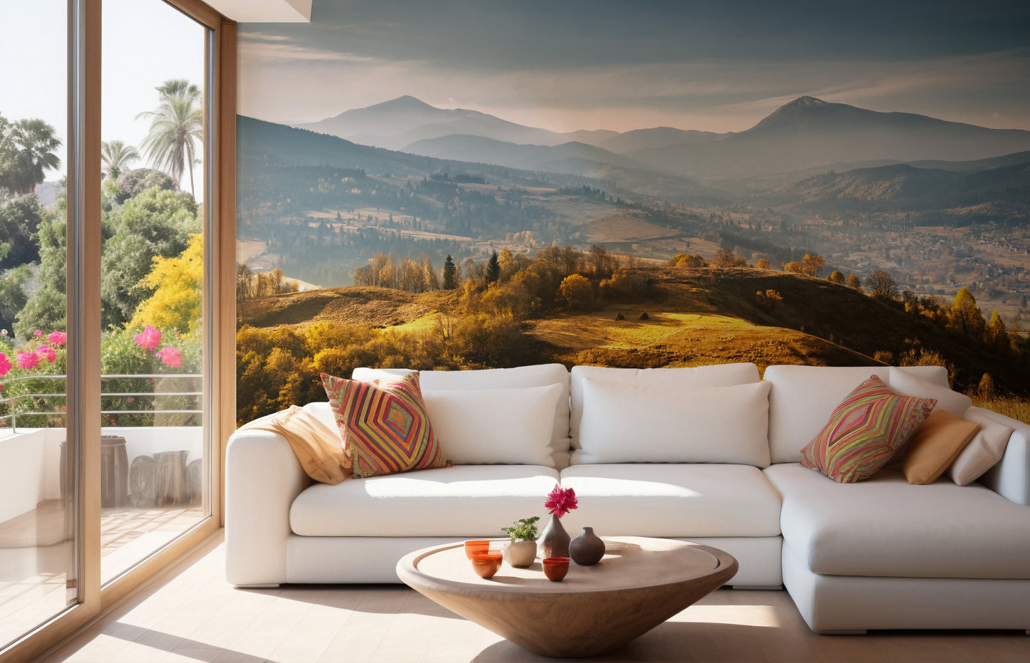 Natural Autumn Mountains Welly Wallpaper Mural - Giffywalls