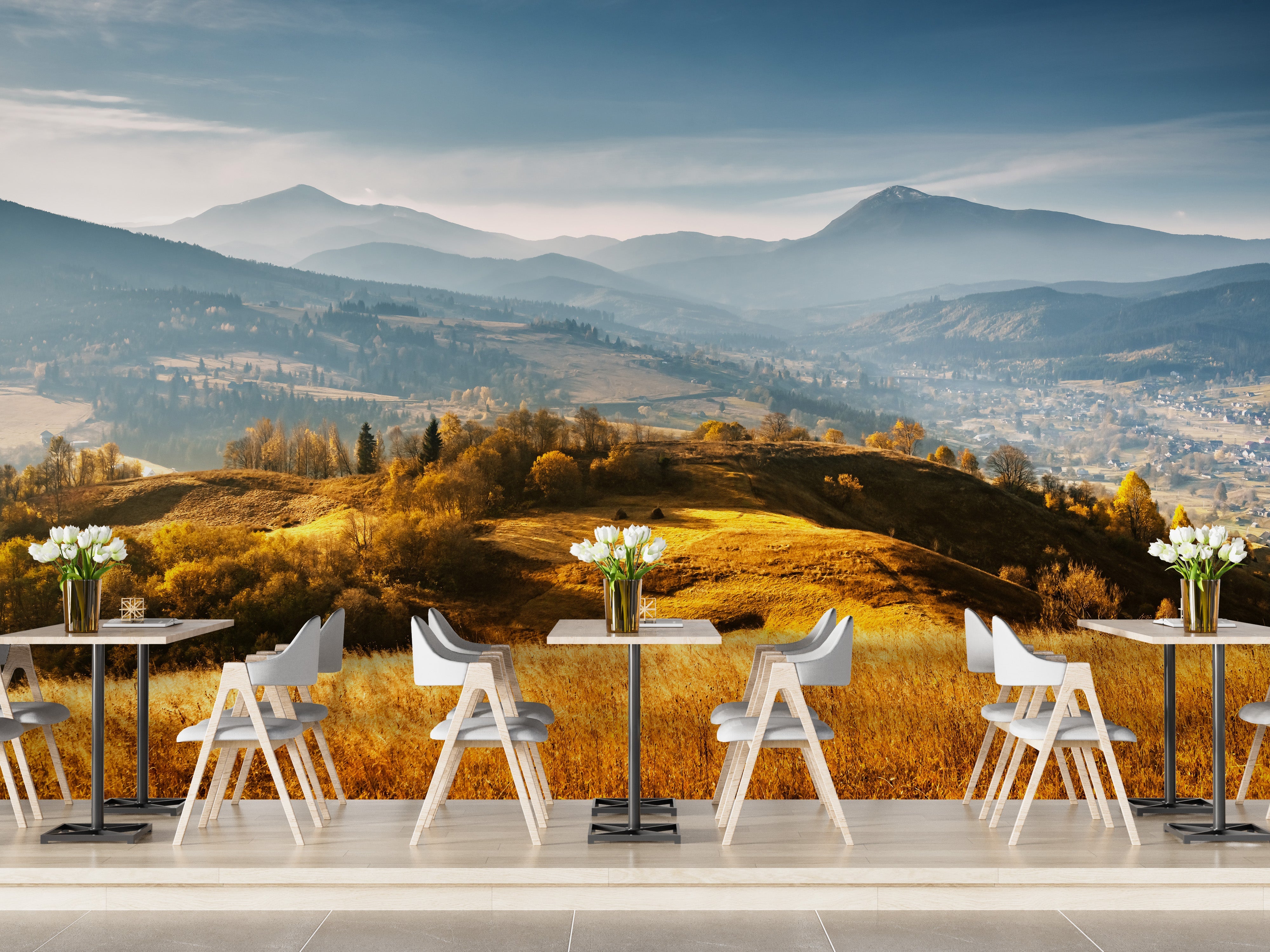 Natural Autumn Mountains Welly Wallpaper Mural - Giffywalls