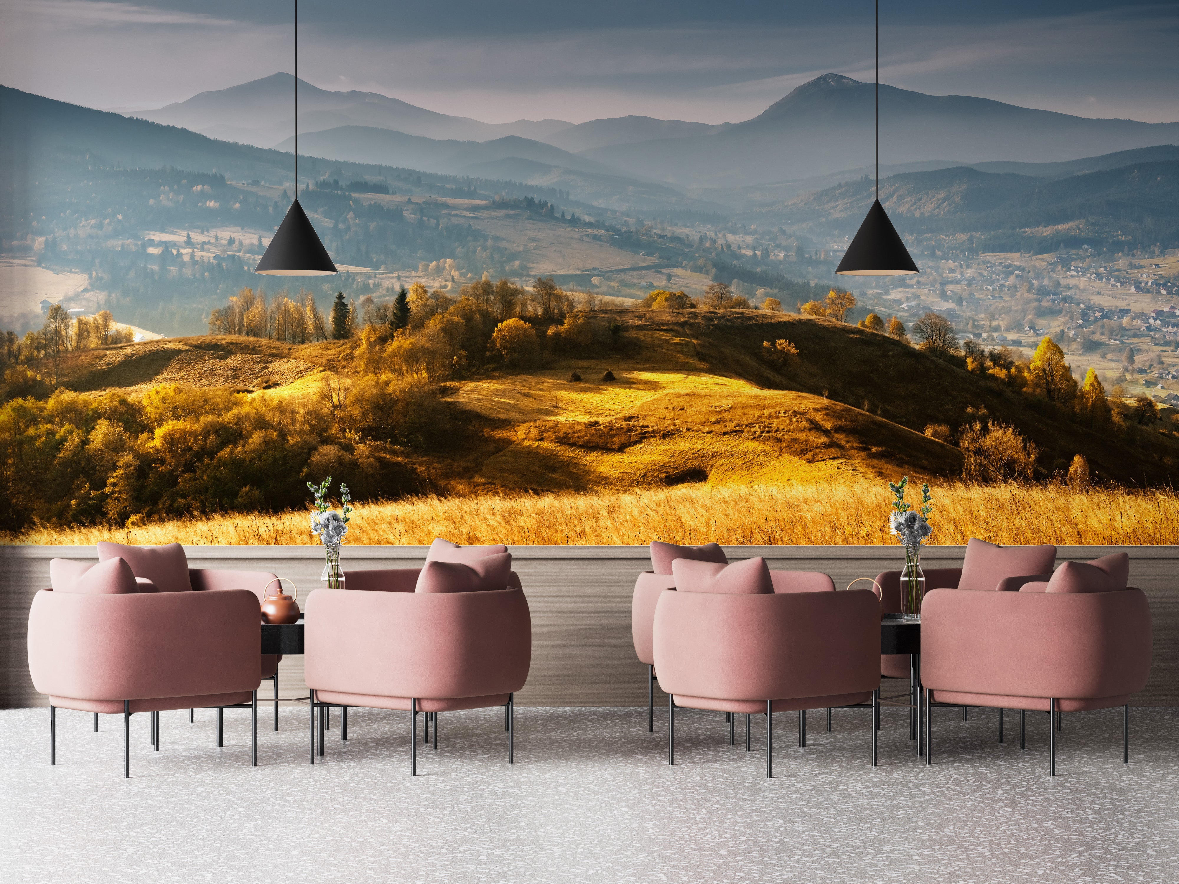 Natural Autumn Mountains Welly Wallpaper Mural - Giffywalls