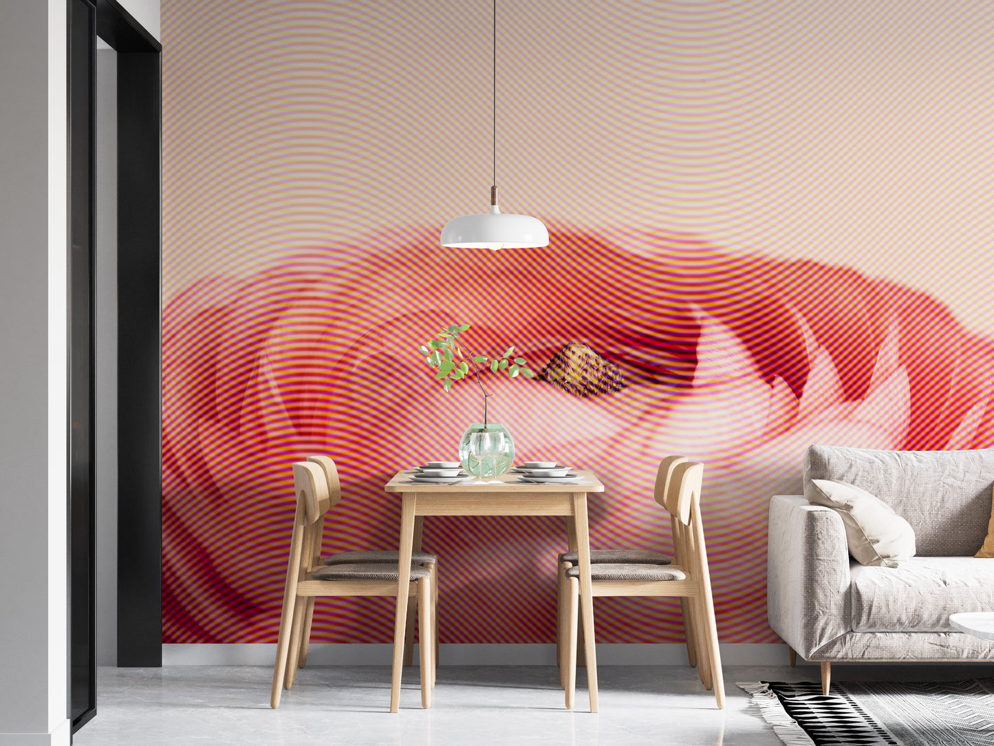 Luxurious red rose mural for stylish decor
