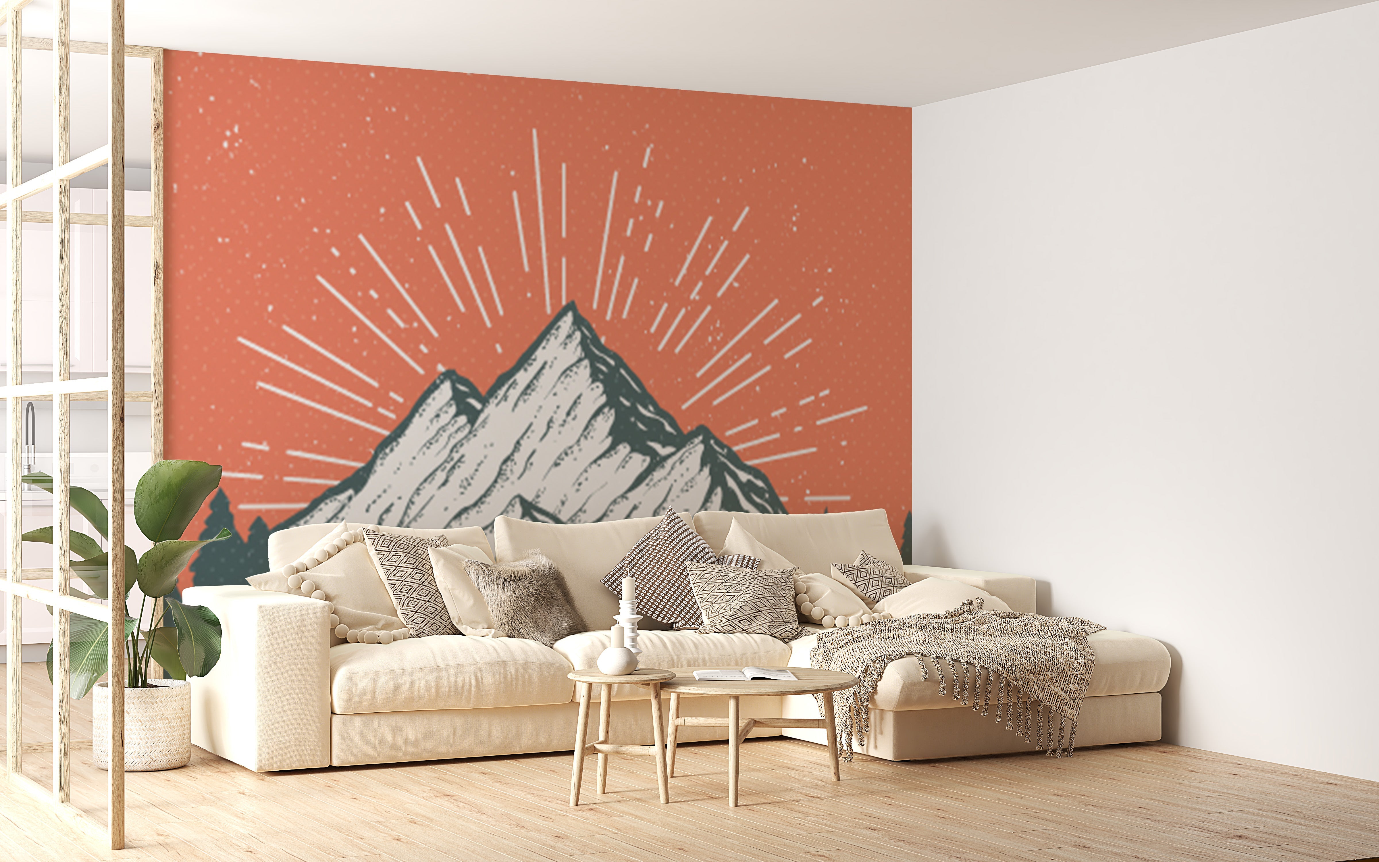 Snow Peak Mountain Children Wallpaper Mural - Giffywalls