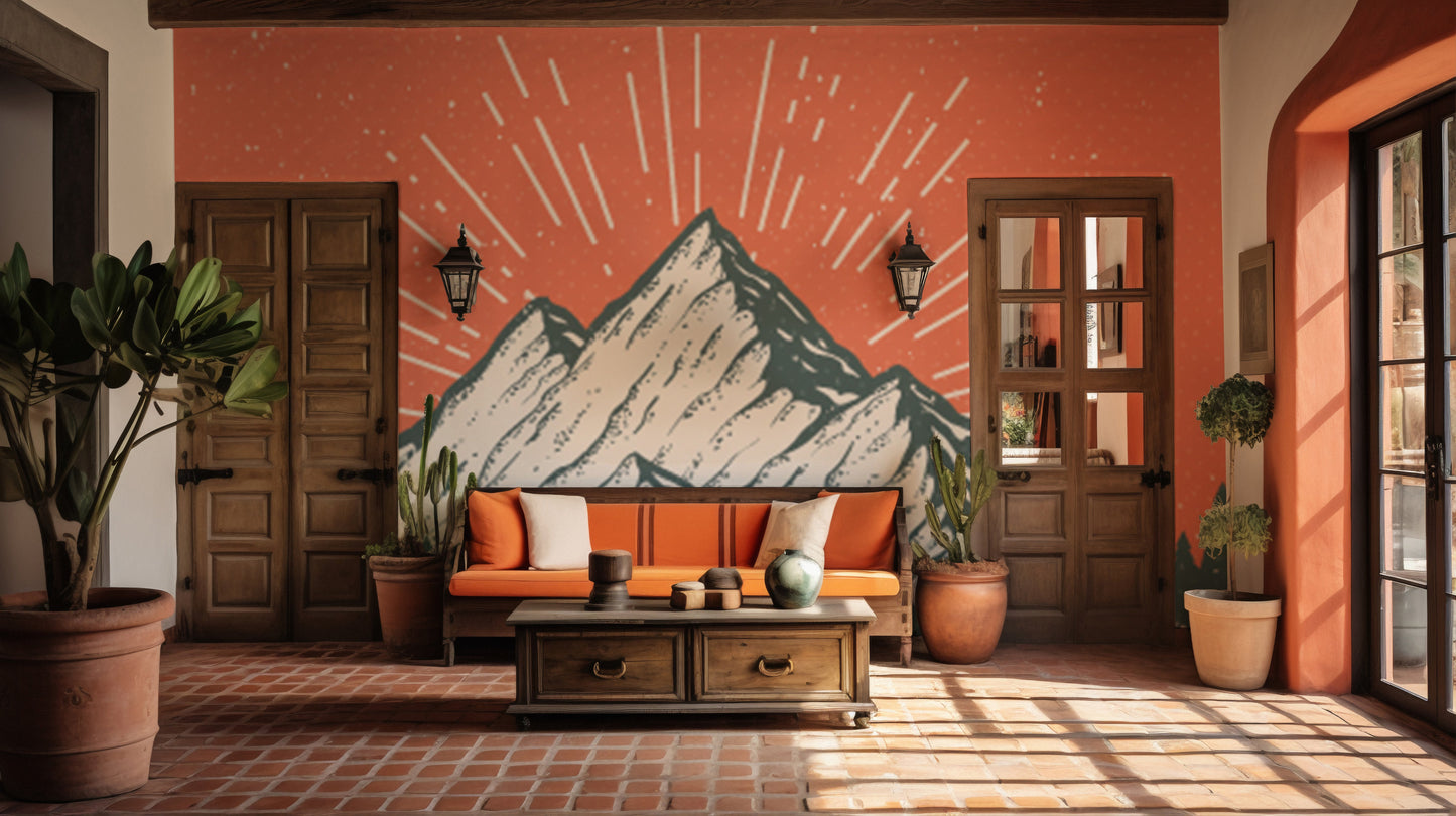 Snow Peak Mountain Children Wallpaper Mural - Giffywalls