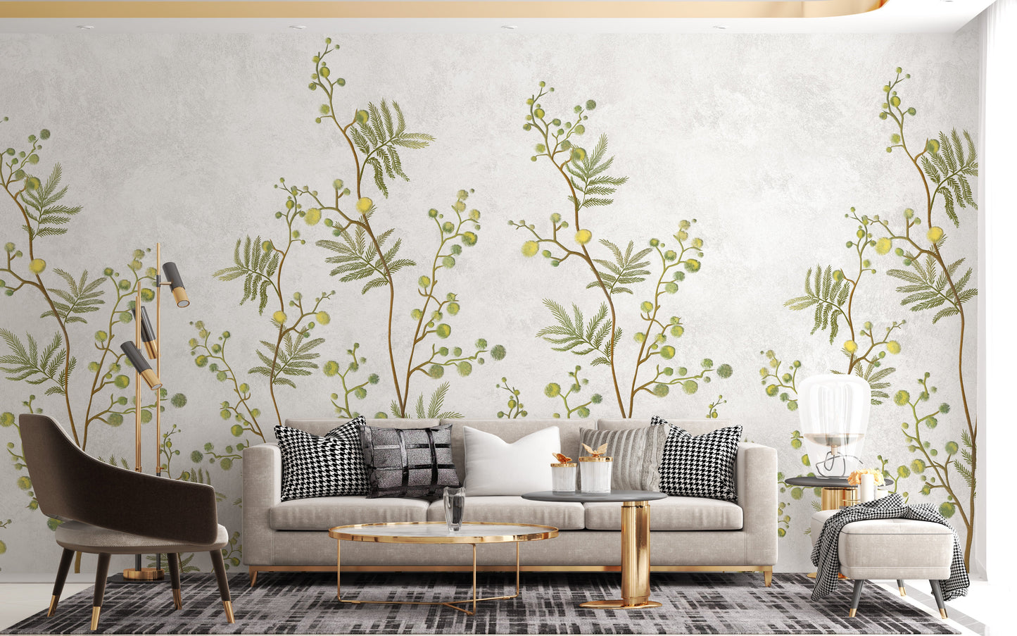 Yellow Flower Decorative Wallpaper Mural - Giffywalls