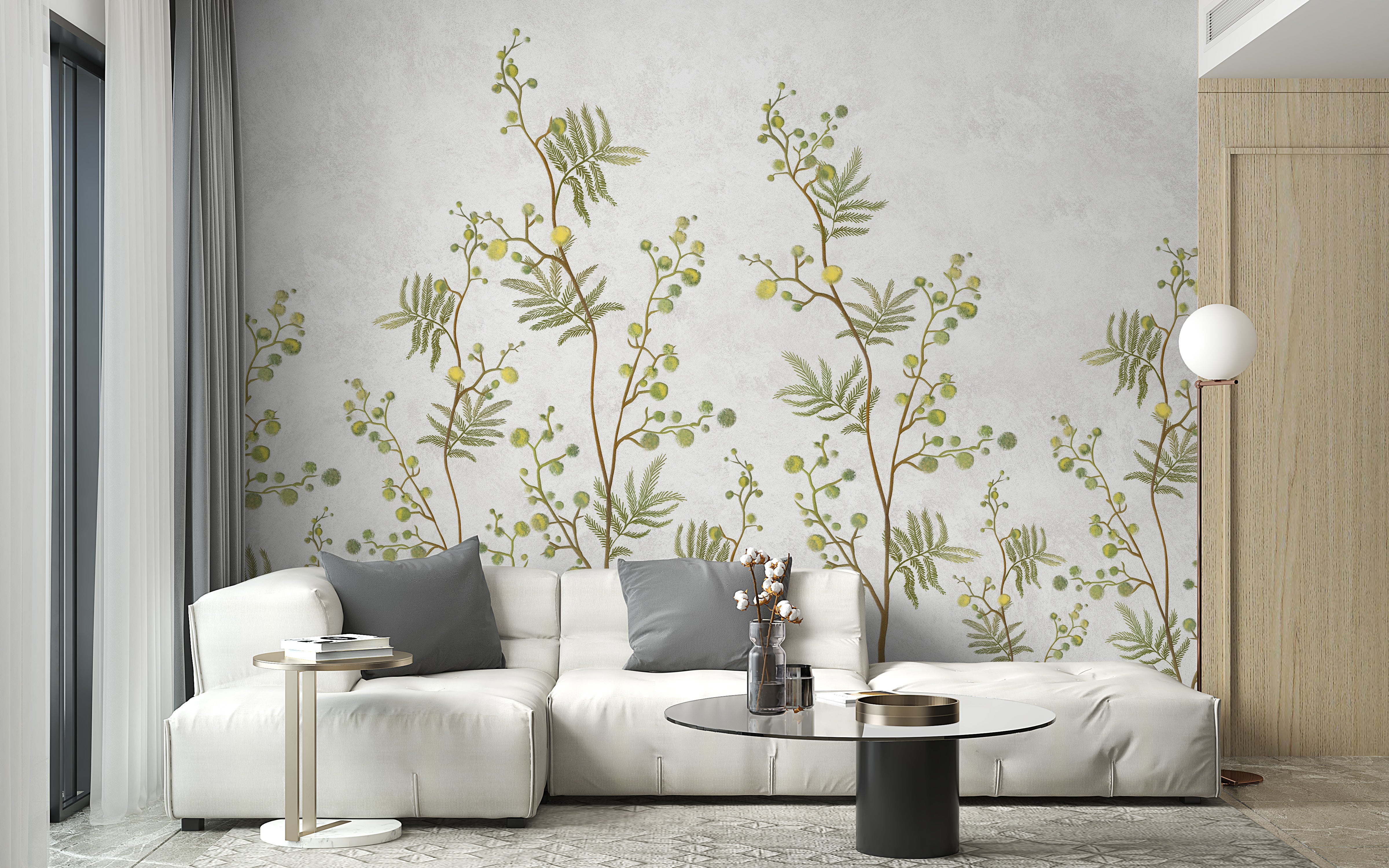 Yellow Flower Decorative Wallpaper Mural - Giffywalls