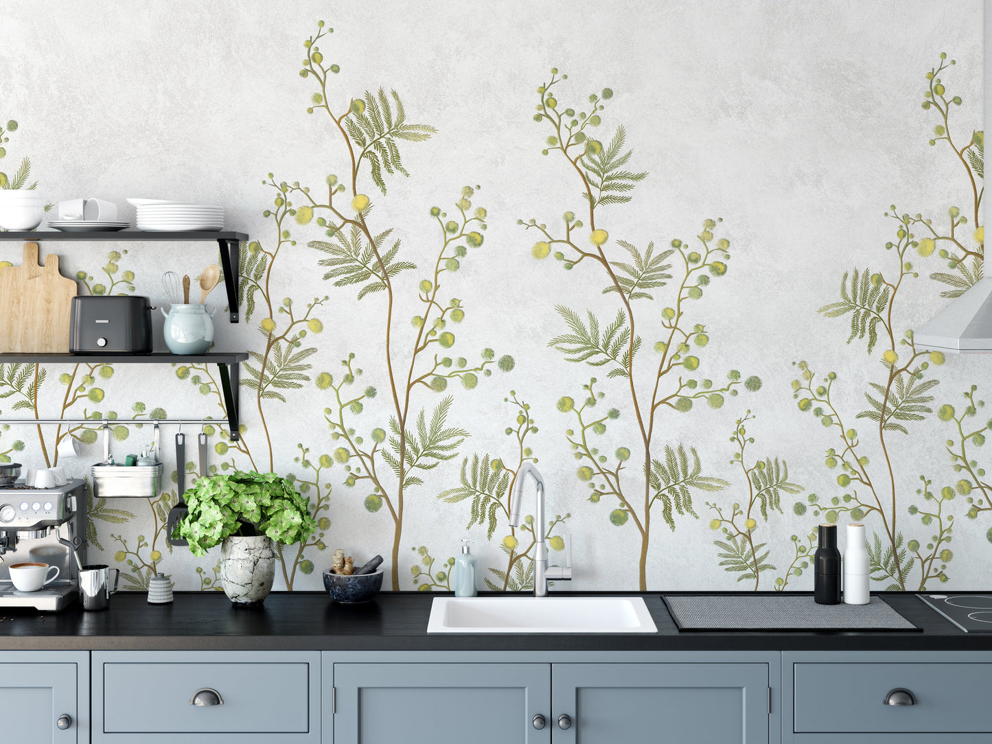 Yellow Flower Decorative Wallpaper Mural - Giffywalls