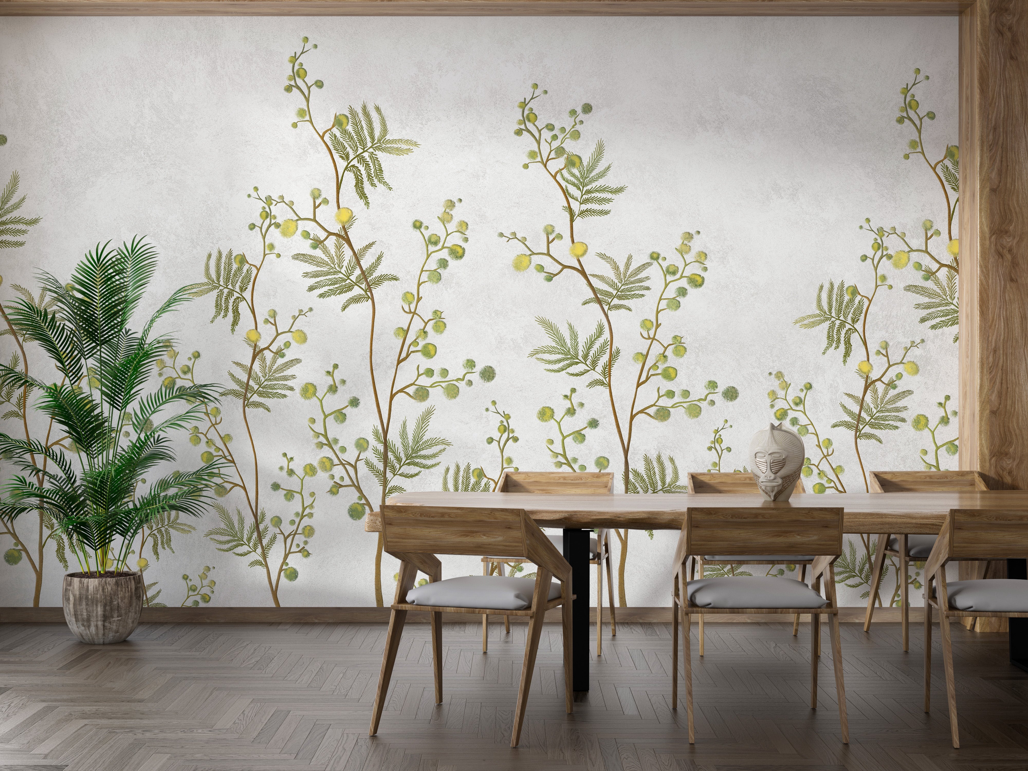 Yellow Flower Decorative Wallpaper Mural - Giffywalls