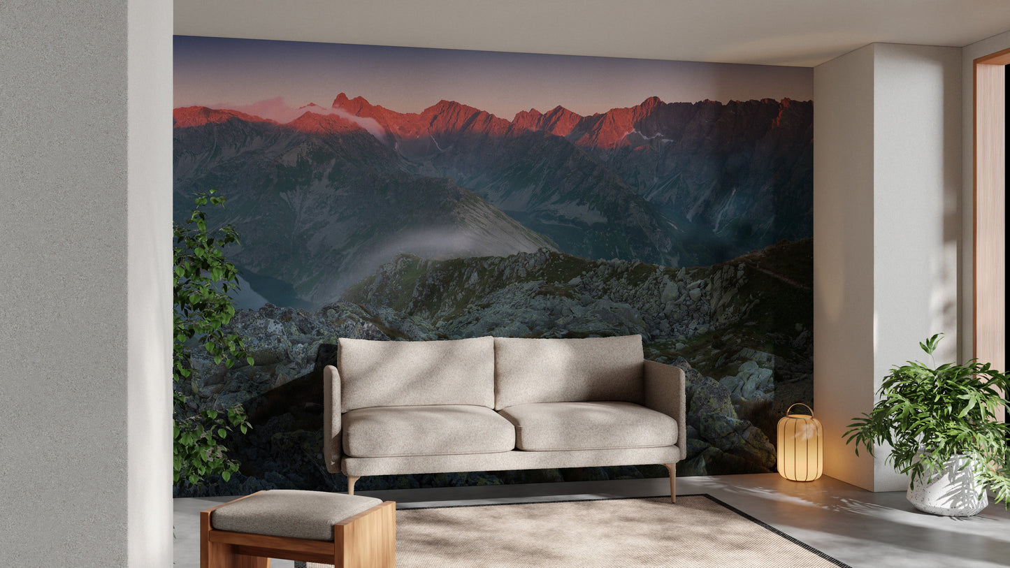 Nature-inspired wallpaper mural of Slovakian mountains