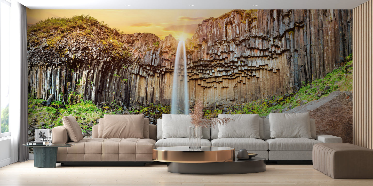 Iceland Waterfall Wallpaper Mural - Giffywalls