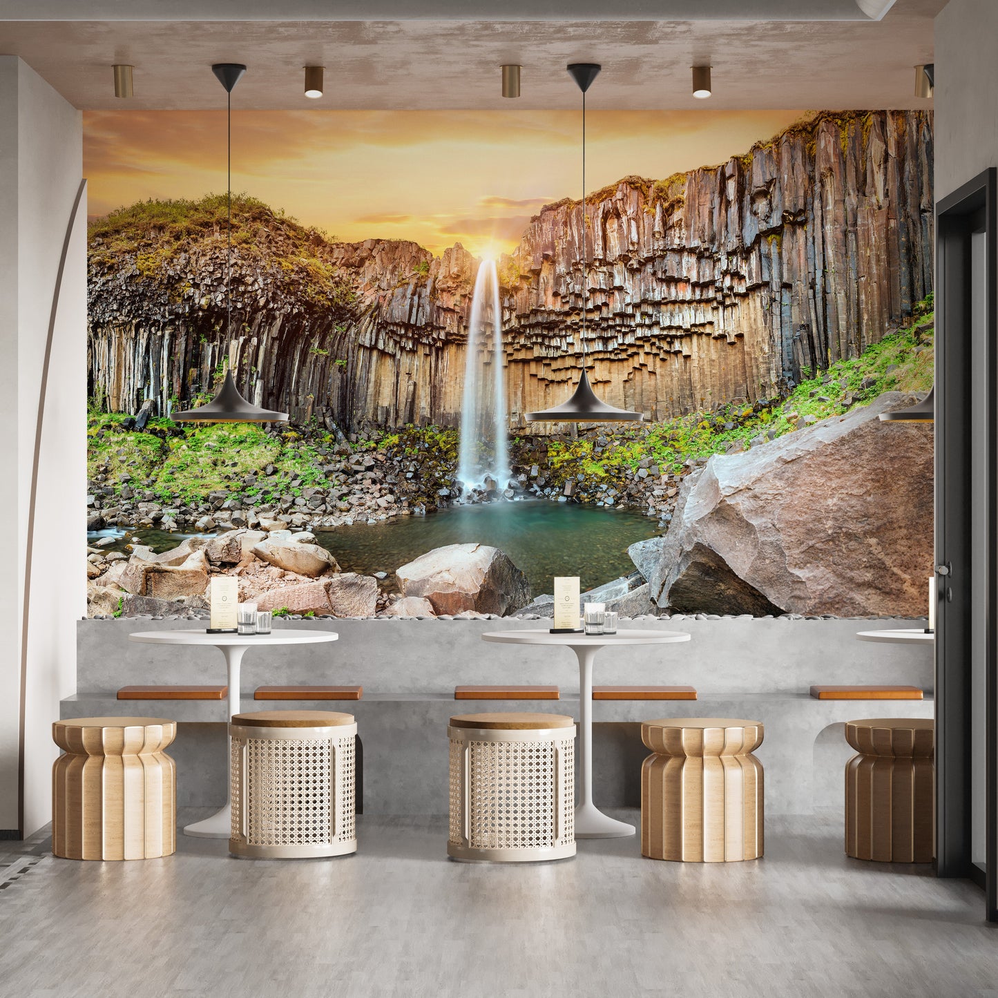 Iceland Waterfall Wallpaper Mural - Giffywalls