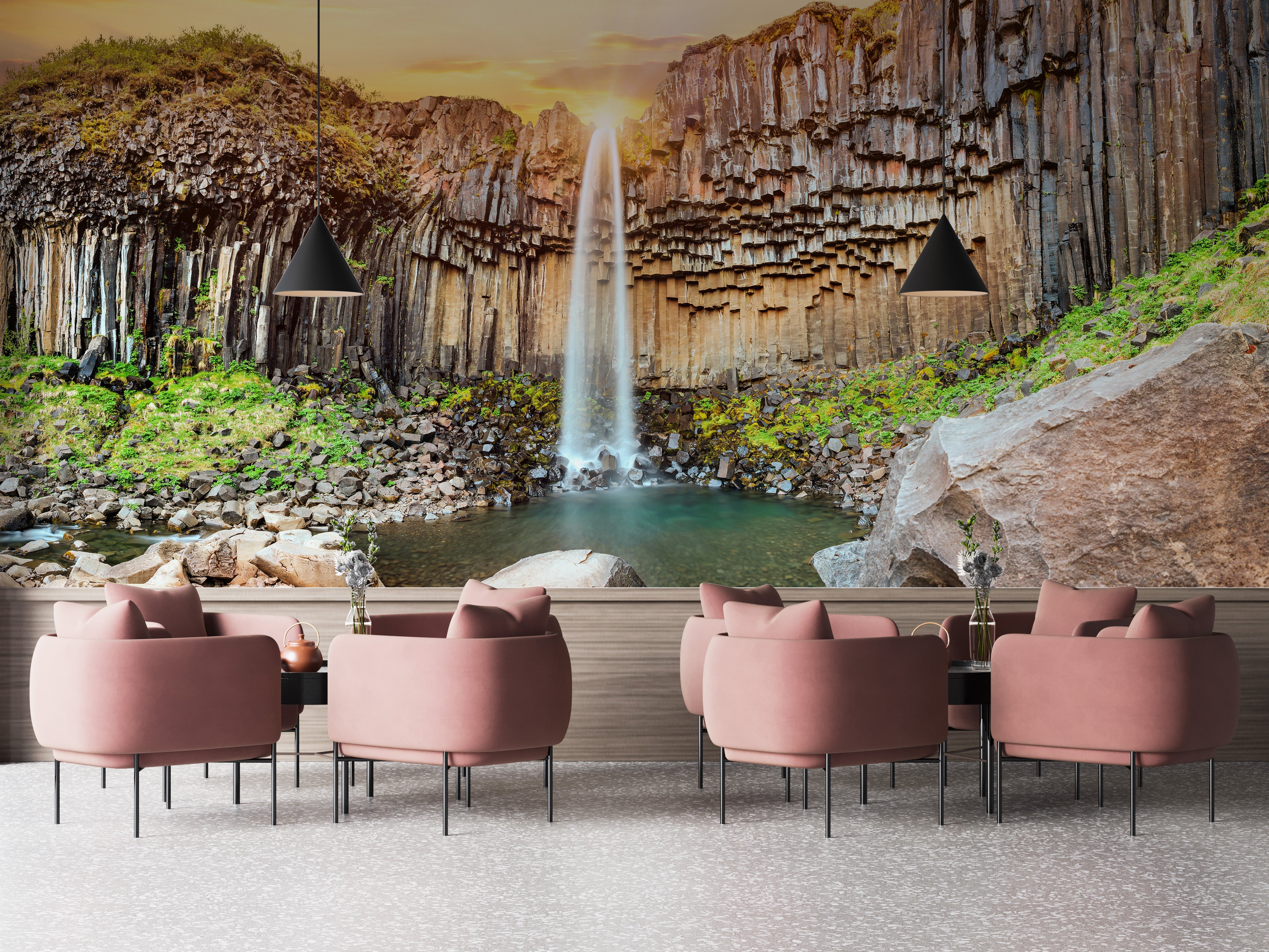 Iceland Waterfall Wallpaper Mural - Giffywalls