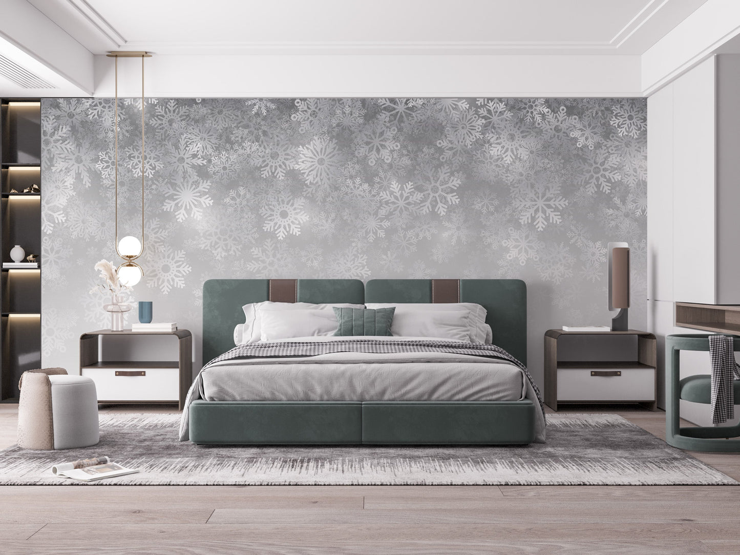 Crystalline Snowflake Wallpaper Mural - Giffywalls