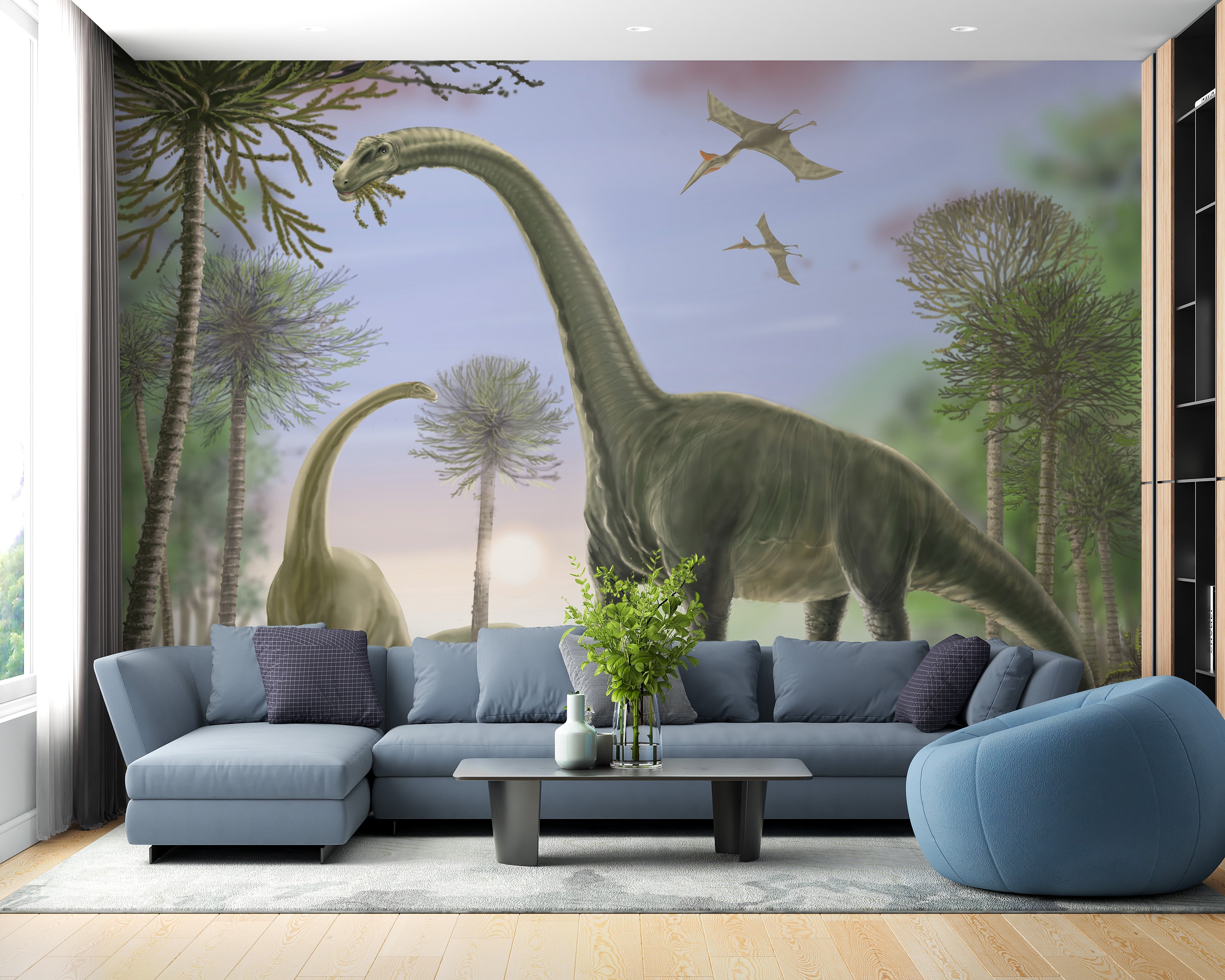 Animated Dinosaur Wallpaper Mural - Giffywalls