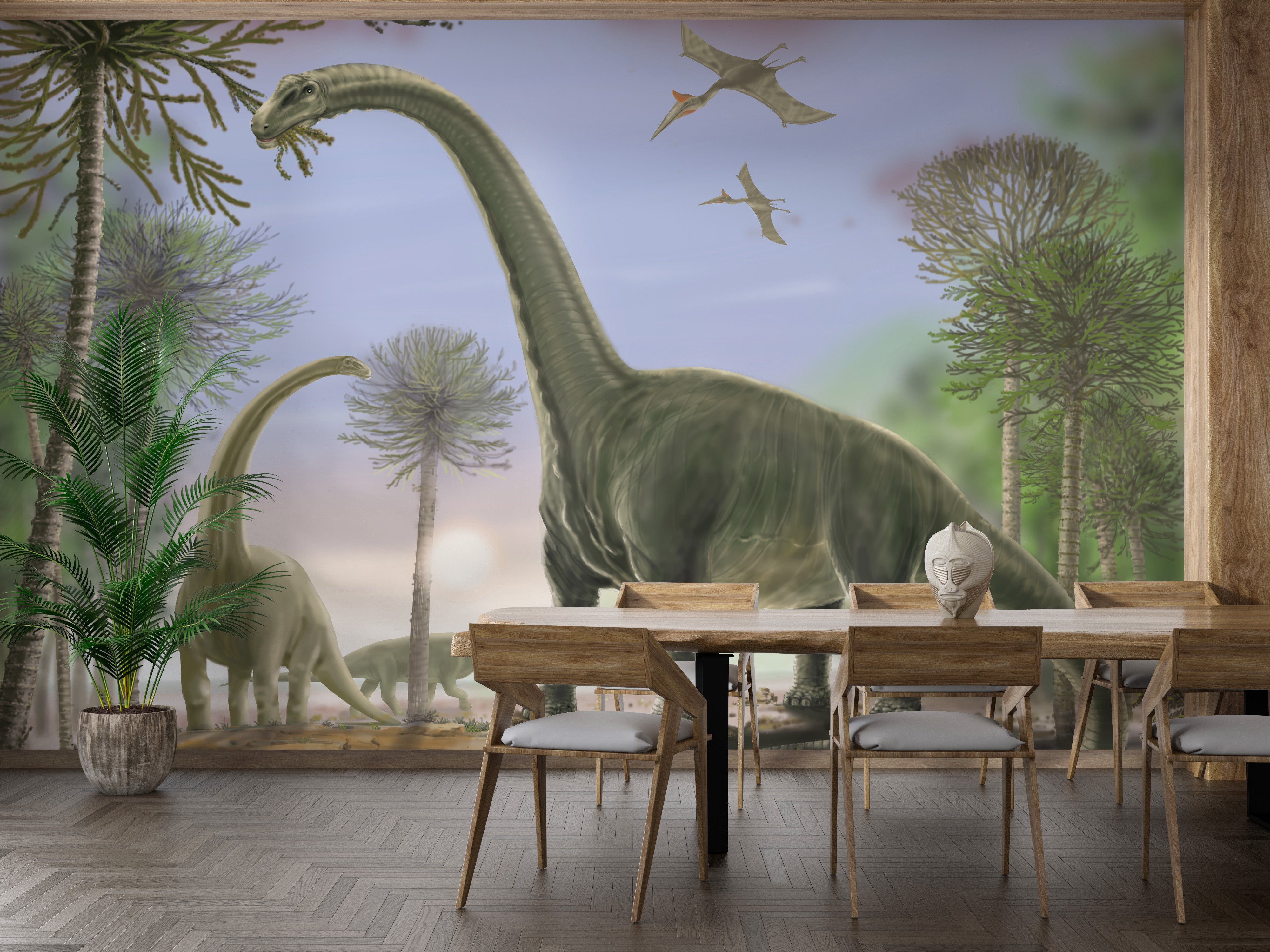 Animated Dinosaur Wallpaper Mural - Giffywalls