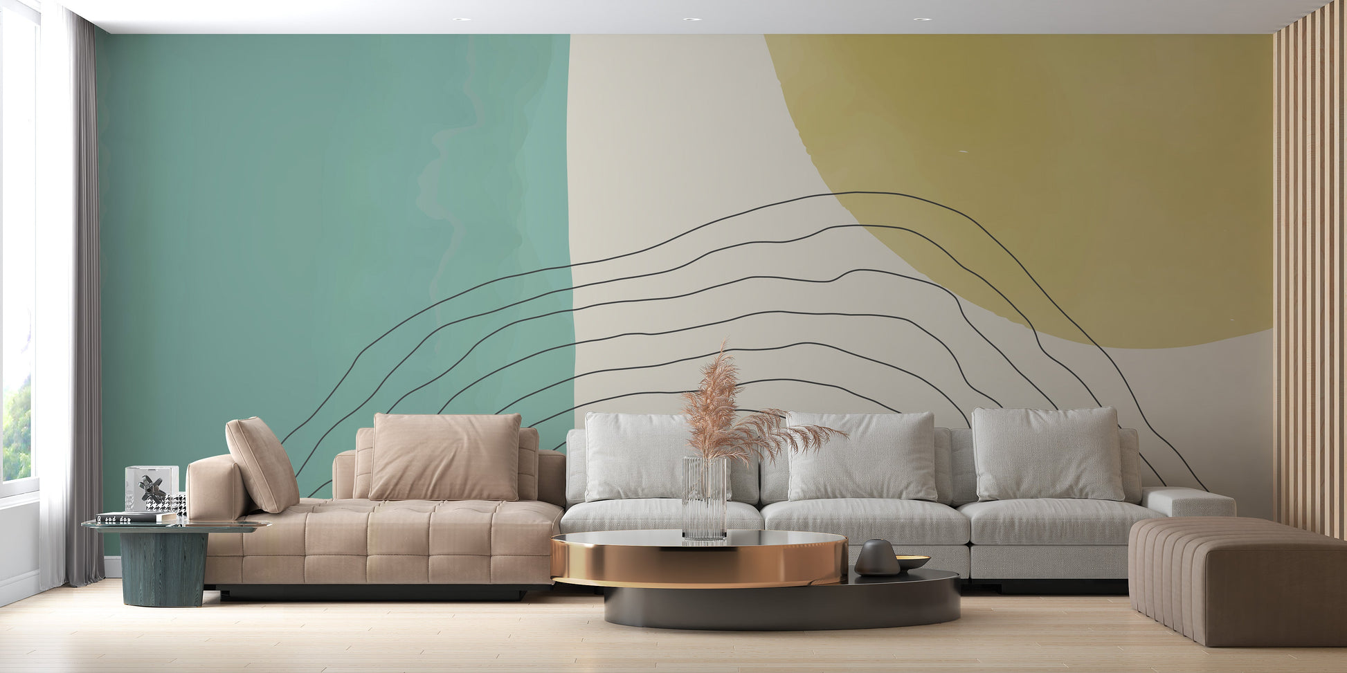 Dual Tone Watercolor Abstract Wallpaper Mural - Giffywalls