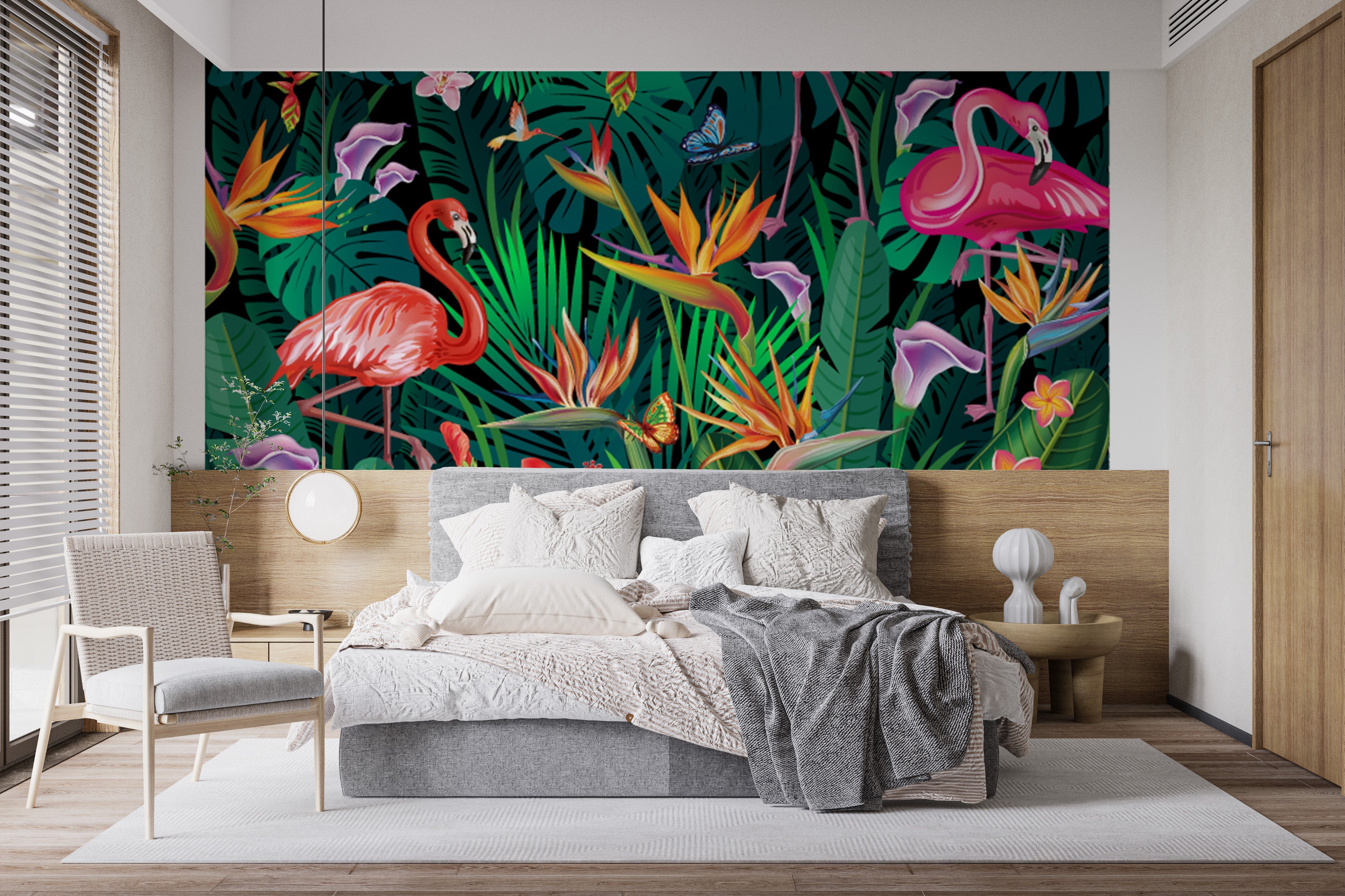 Fancy Flamingos Wallpaper Mural - Giffywalls