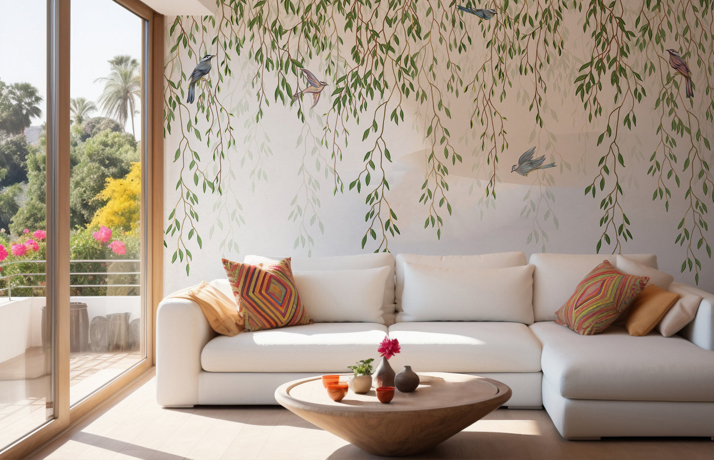 Willow Branches & Birds Wallpaper Mural