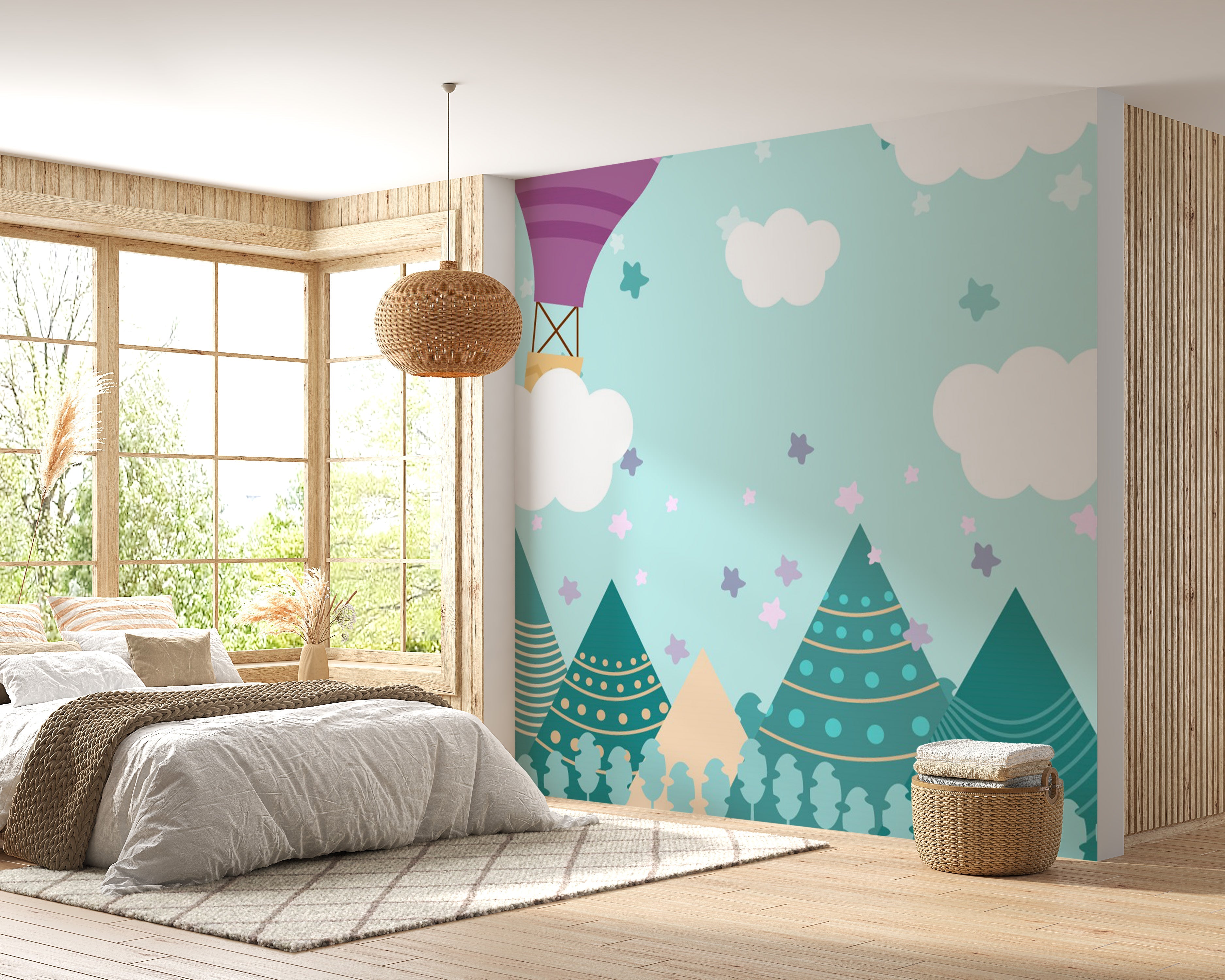 Hot Air Balloons Nursery Wallpaper Wall Mural - Giffywalls