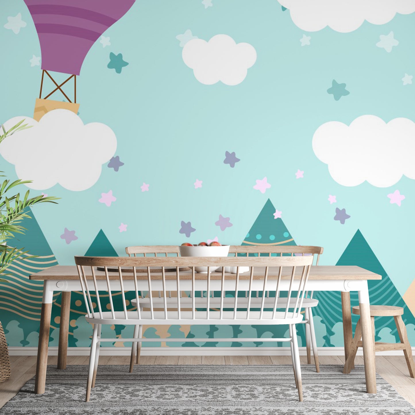 Hot Air Balloons Nursery Wallpaper Wall Mural - Giffywalls