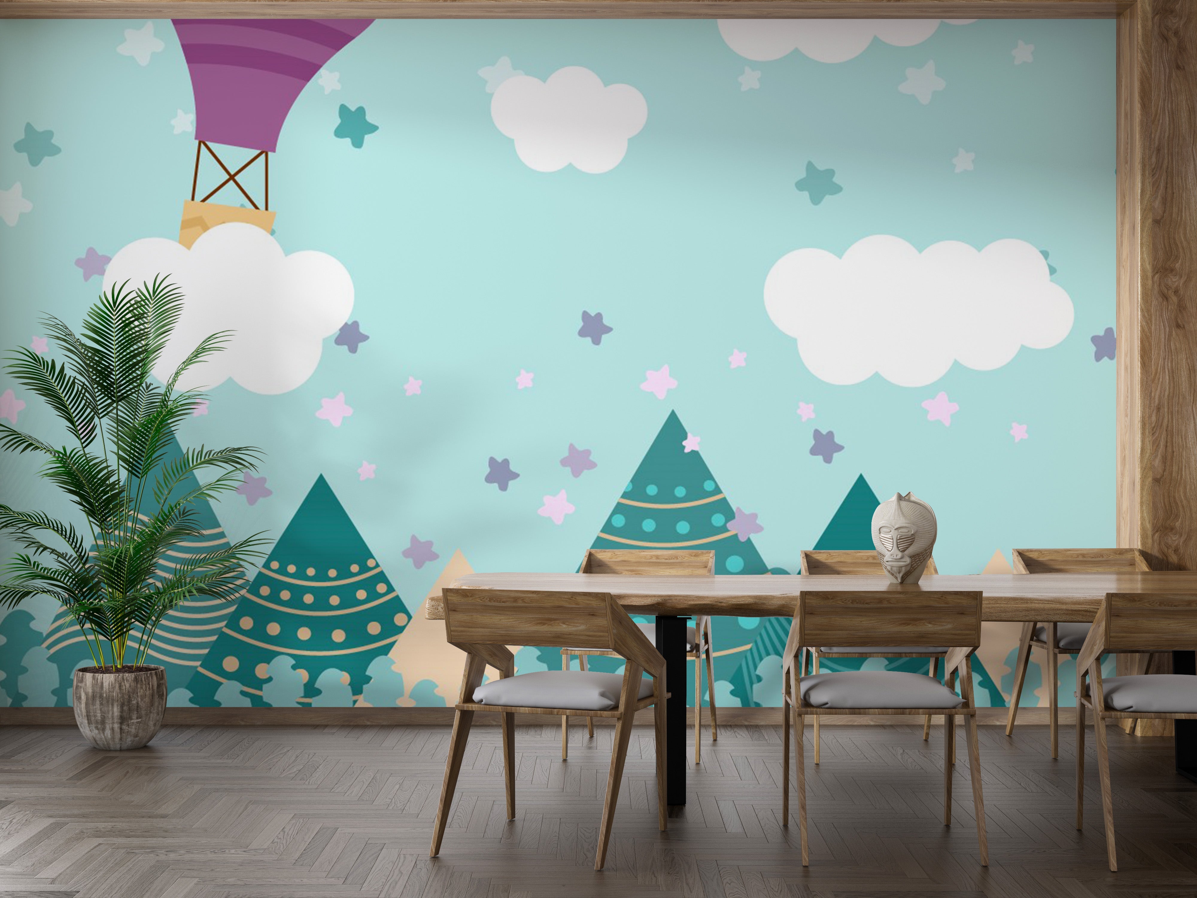 Hot Air Balloons Nursery Wallpaper Wall Mural - Giffywalls