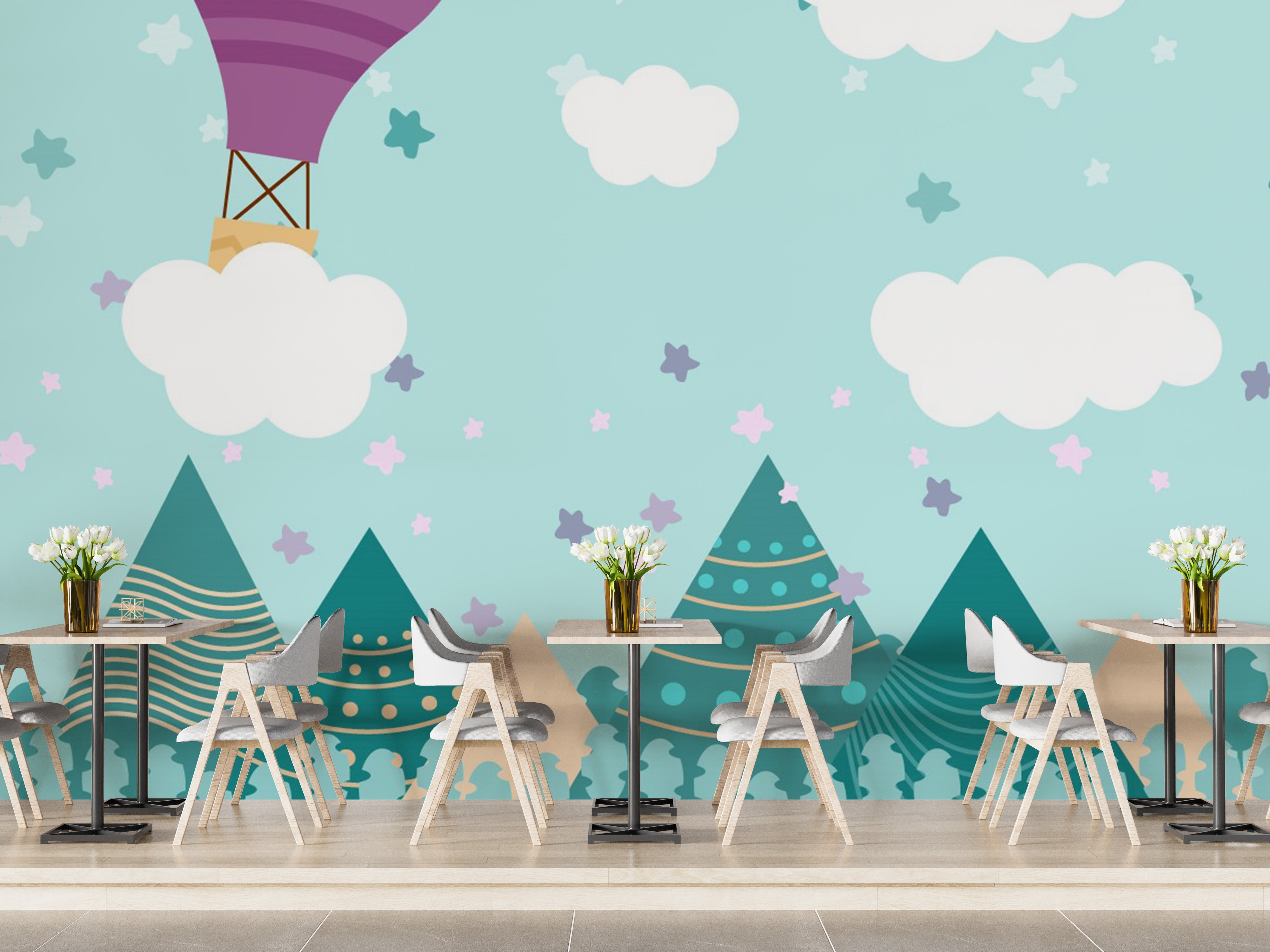 Hot Air Balloons Nursery Wallpaper Wall Mural - Giffywalls