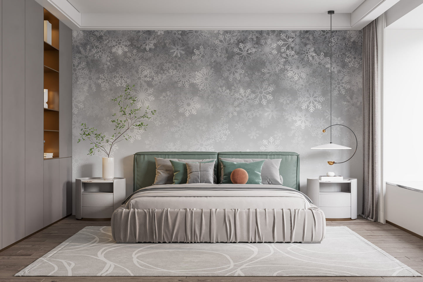 Sparkling crystalline snowflake wall decor
