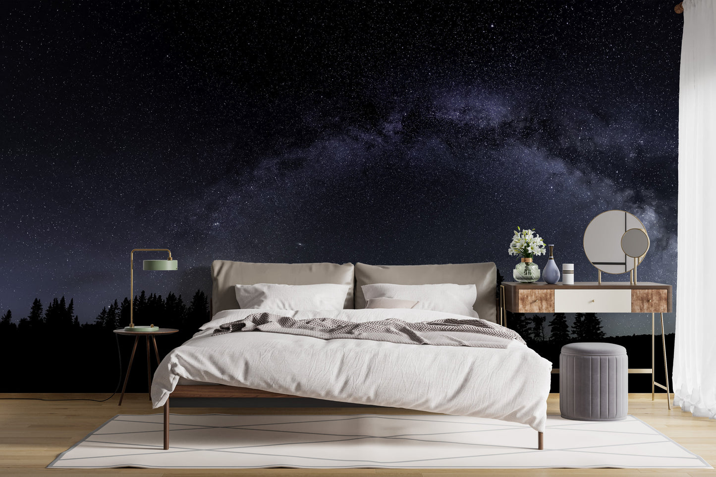 Serene starry night wall art with the Milky Way
