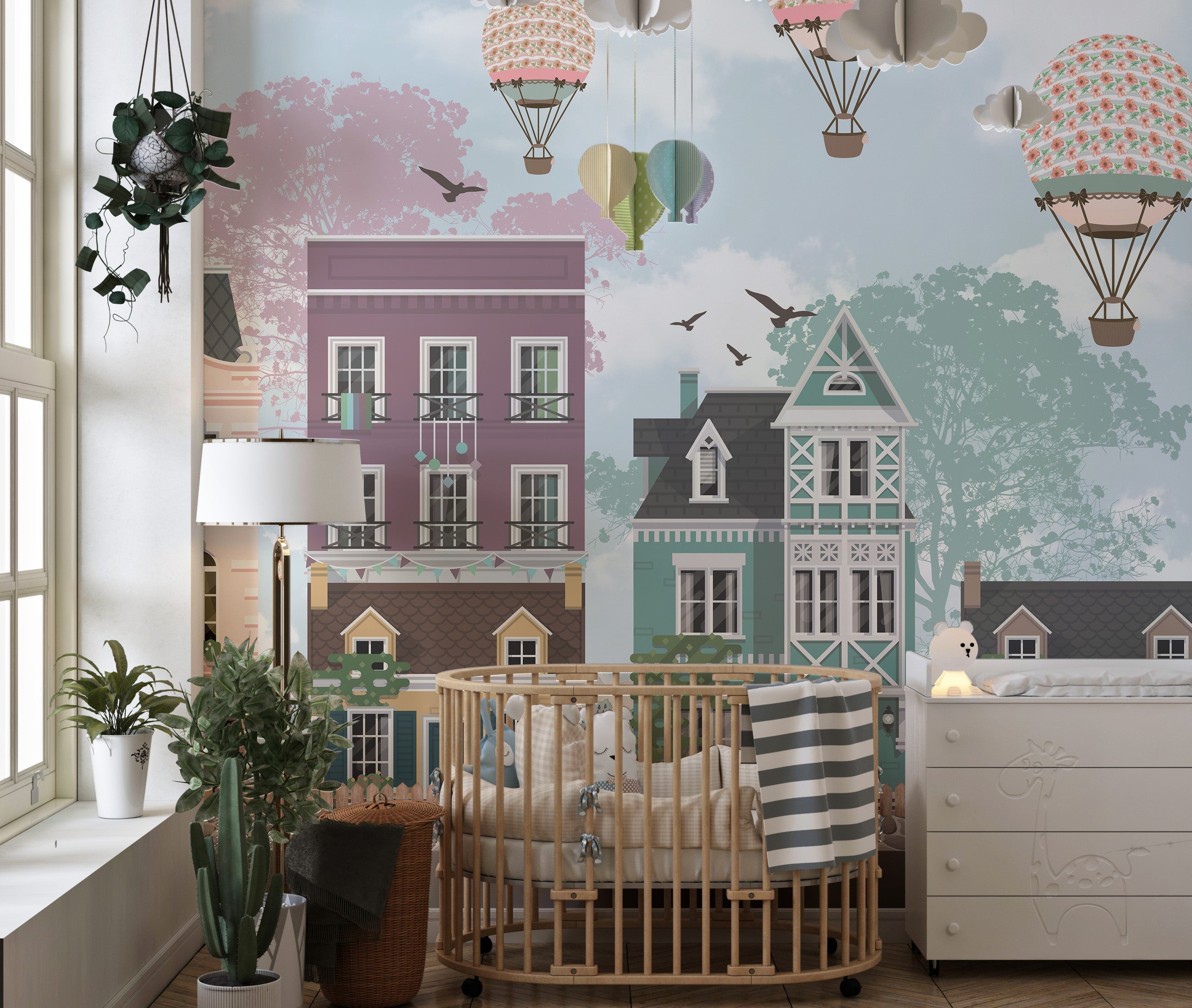 Funky City View kids Room Wallpaper - Giffywalls