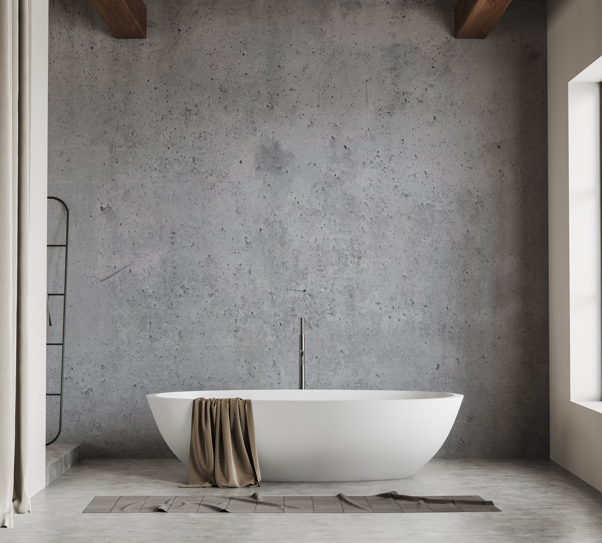 Industrial Gray Color Concrete Wallpaper Mural - Giffywalls