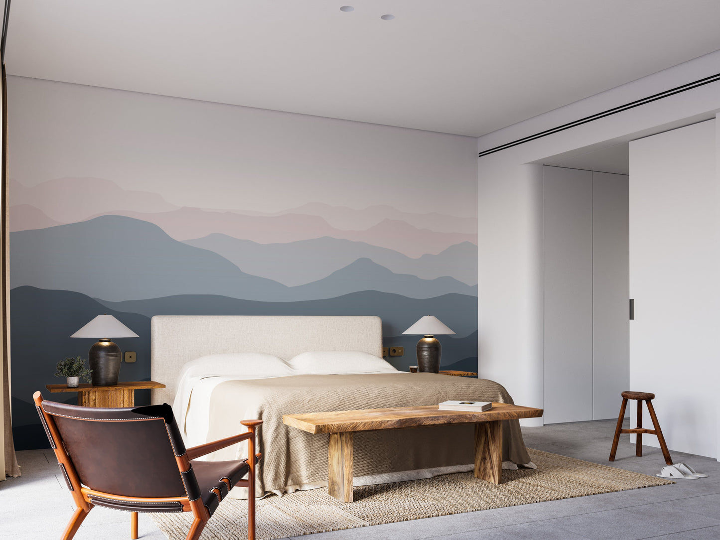 Shaded Mountain landscape wallpaper mural - Giffywalls