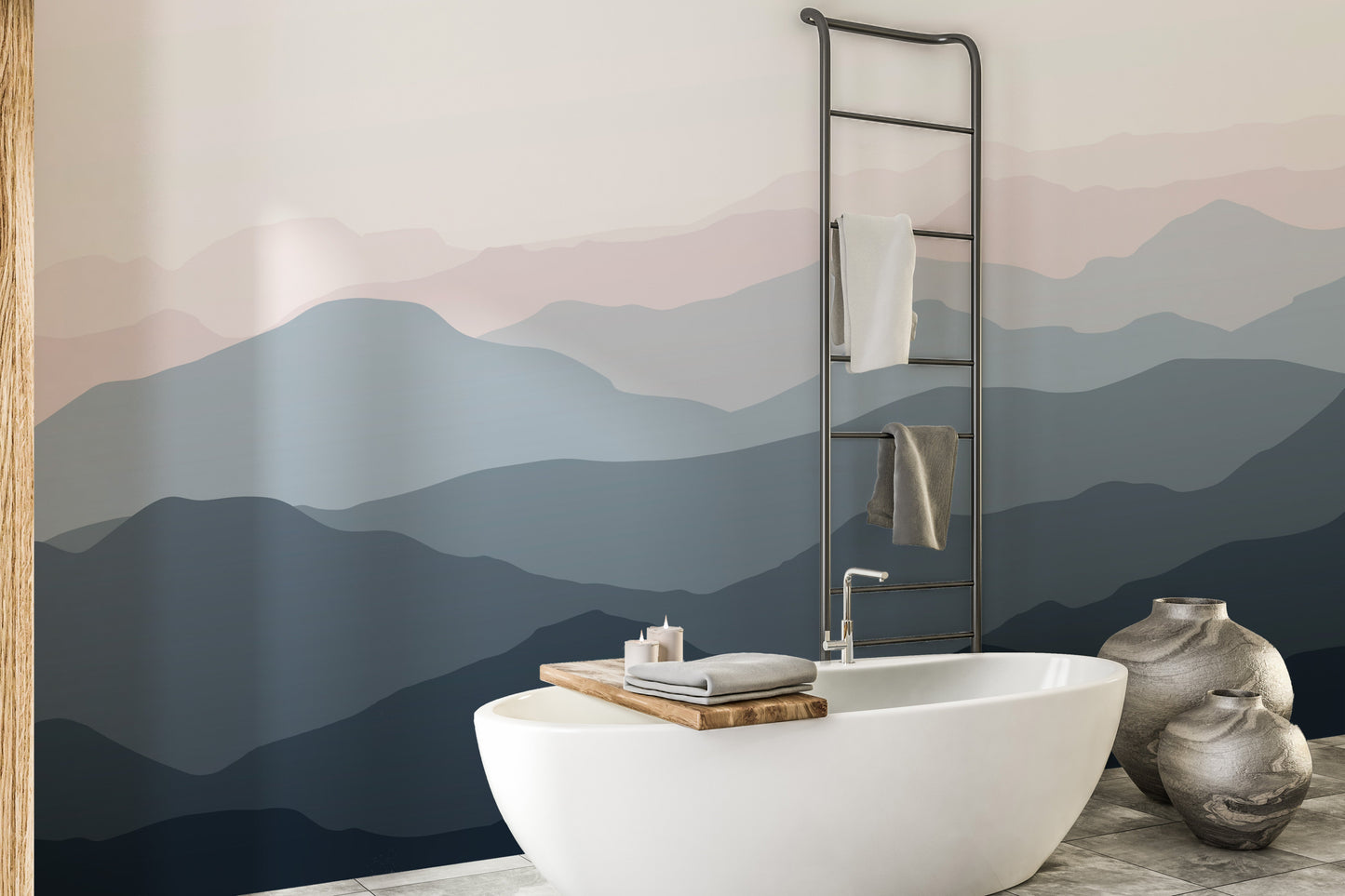 Shaded Mountain landscape wallpaper mural - Giffywalls