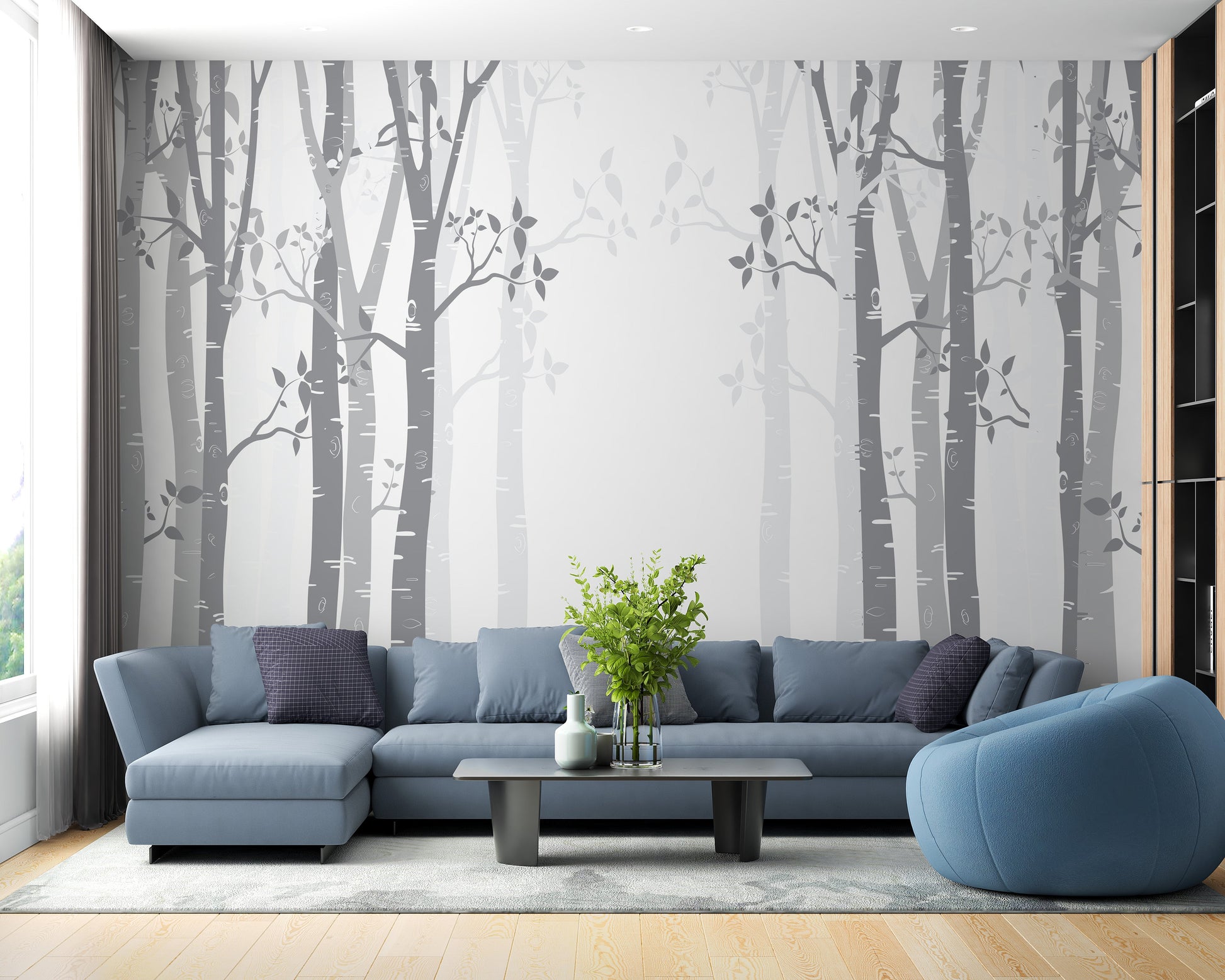 Gray Bamboo forest wallpaper mural - Giffywalls