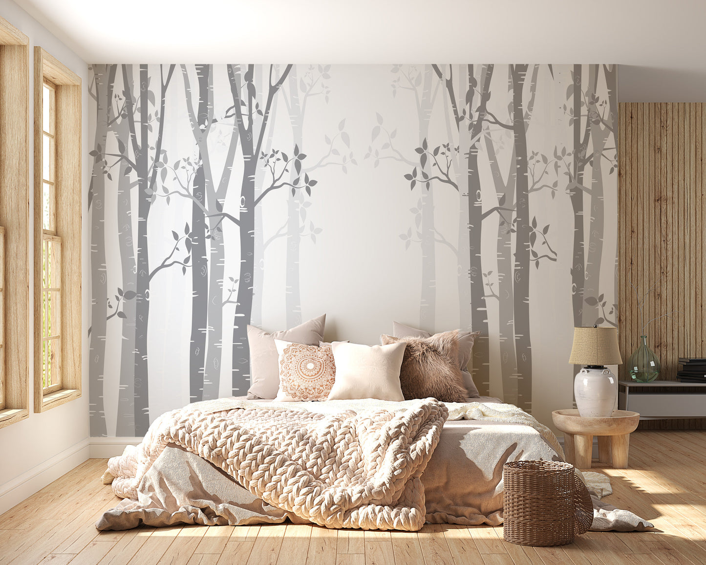 Gray Bamboo forest wallpaper mural - Giffywalls