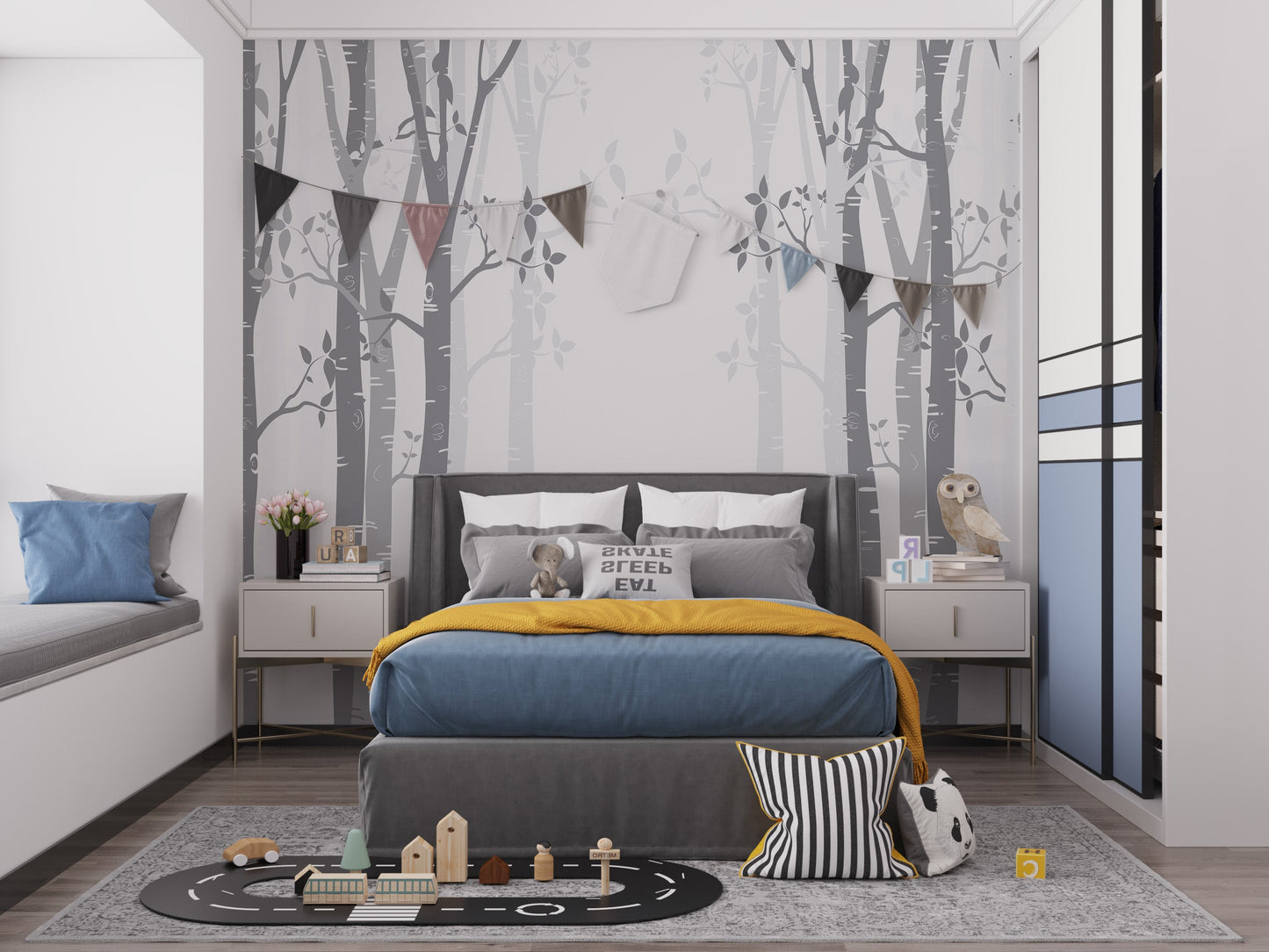 Gray Bamboo forest wallpaper mural - Giffywalls