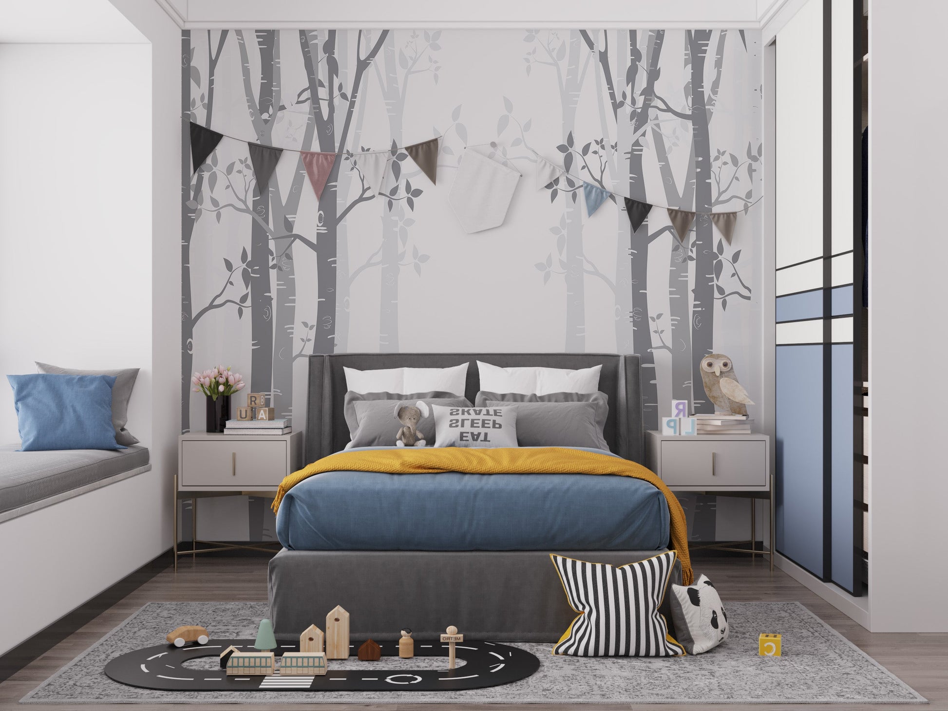 Gray Bamboo forest wallpaper mural - Giffywalls