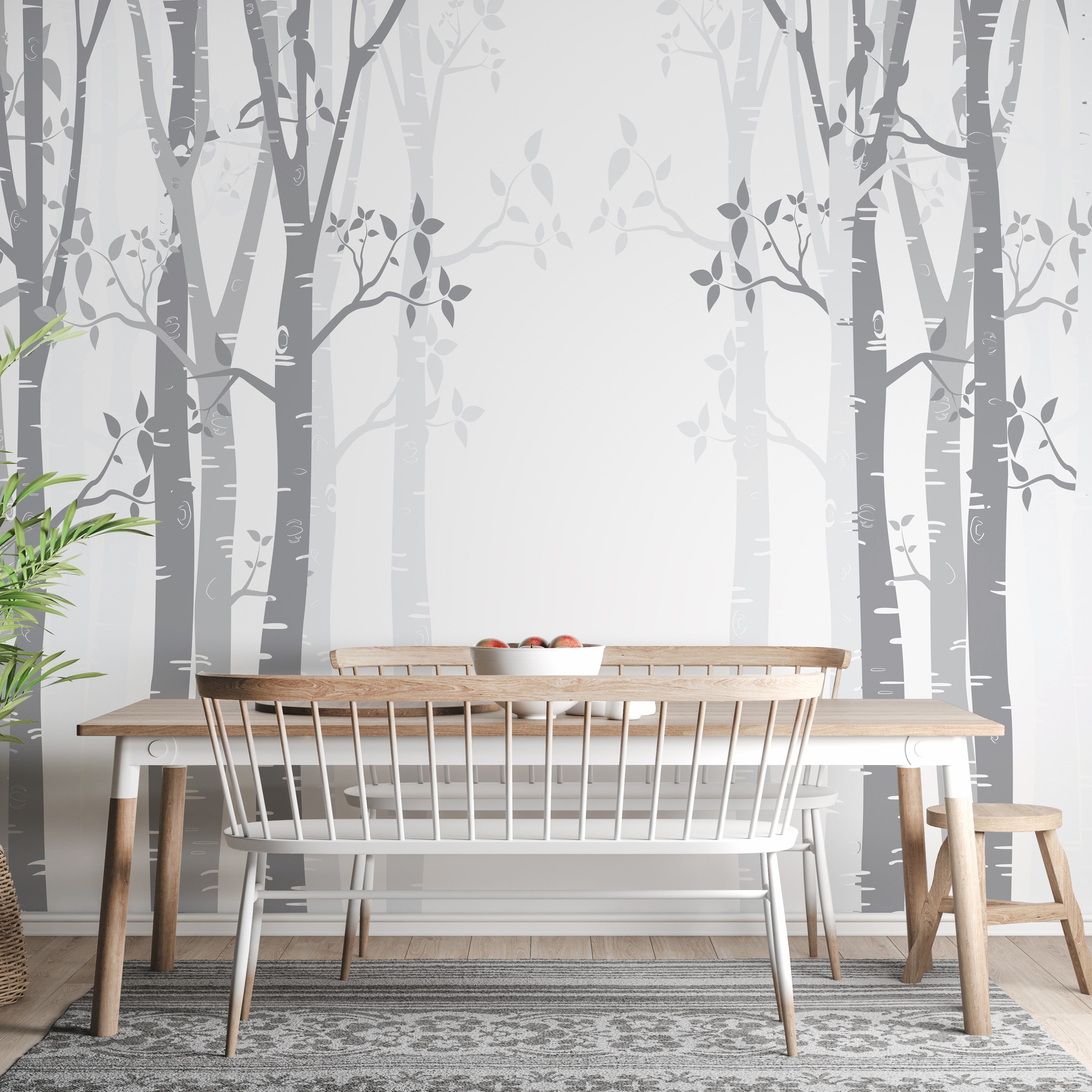 Gray Bamboo forest wallpaper mural - Giffywalls