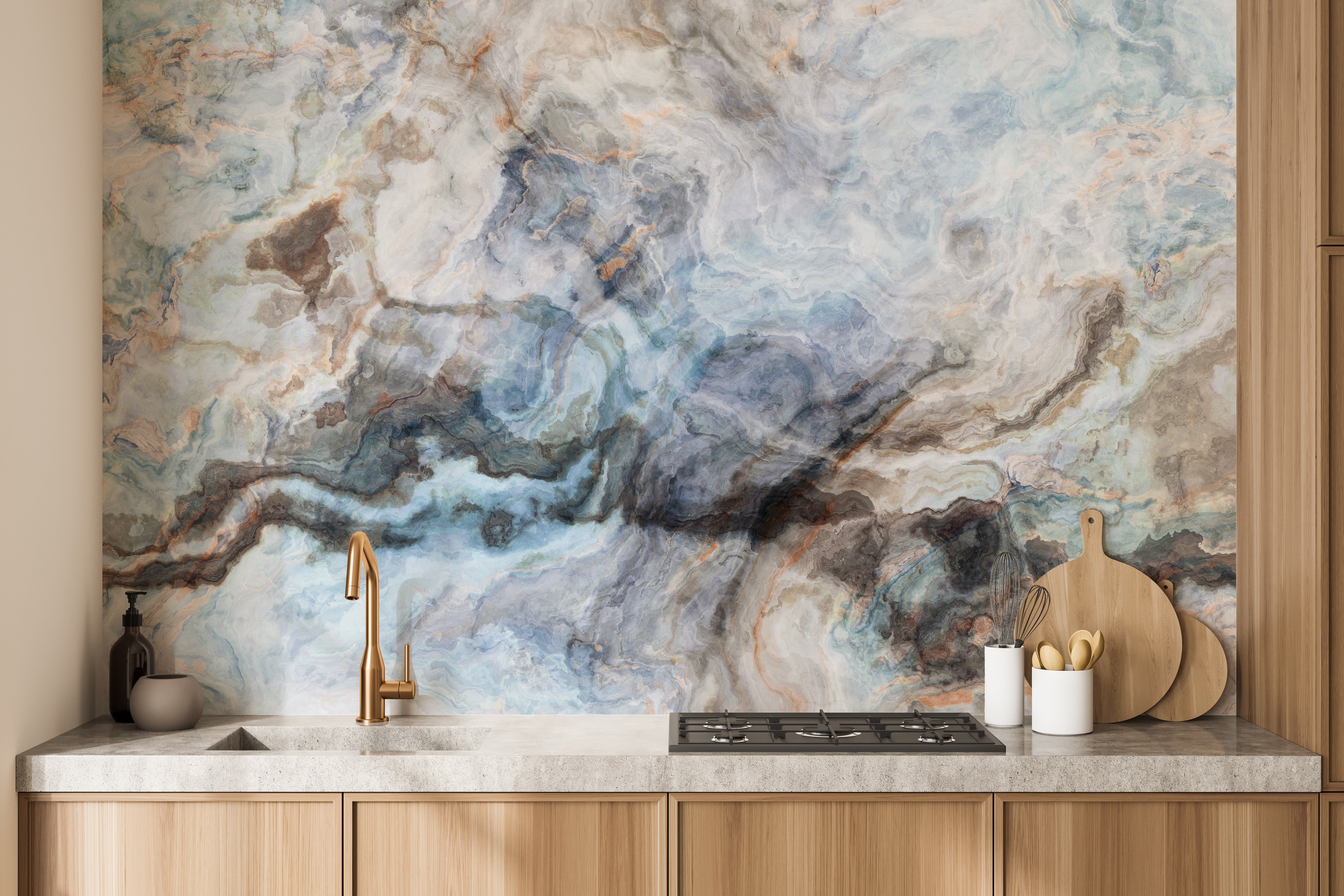 Tile Texture Marble Effect Wallpaper Mural