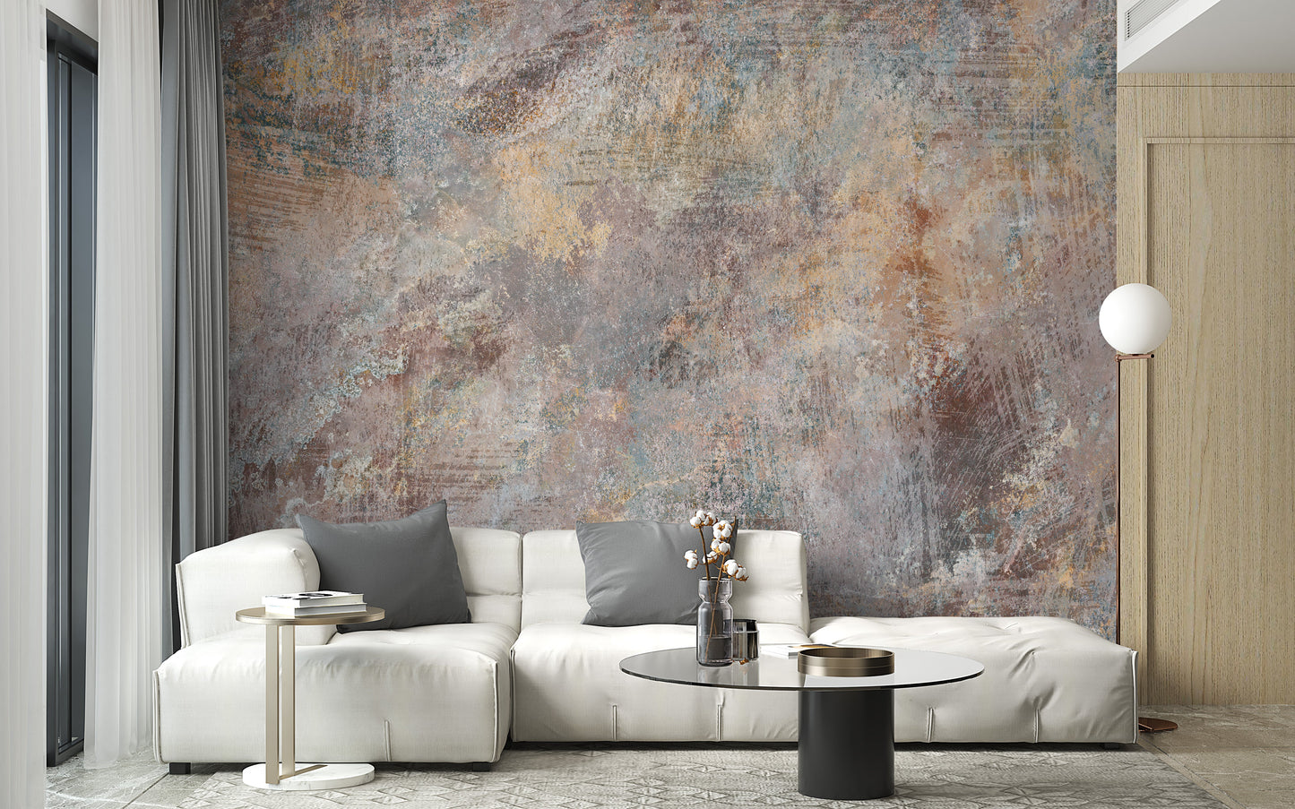 Brown Concrete Stone textured wallpaper mural - Giffywalls