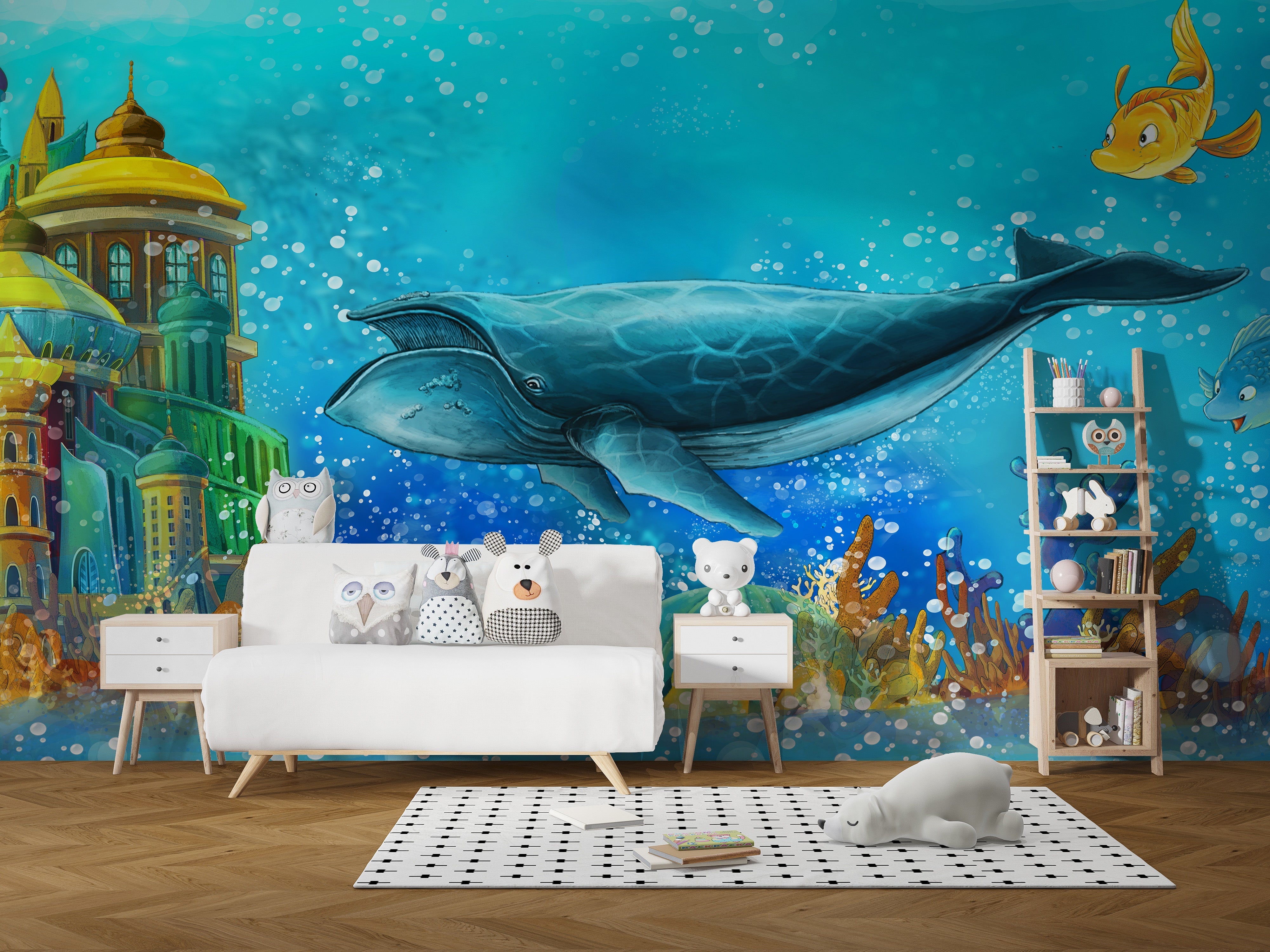 Whale reef wallpaper mural - Giffywalls