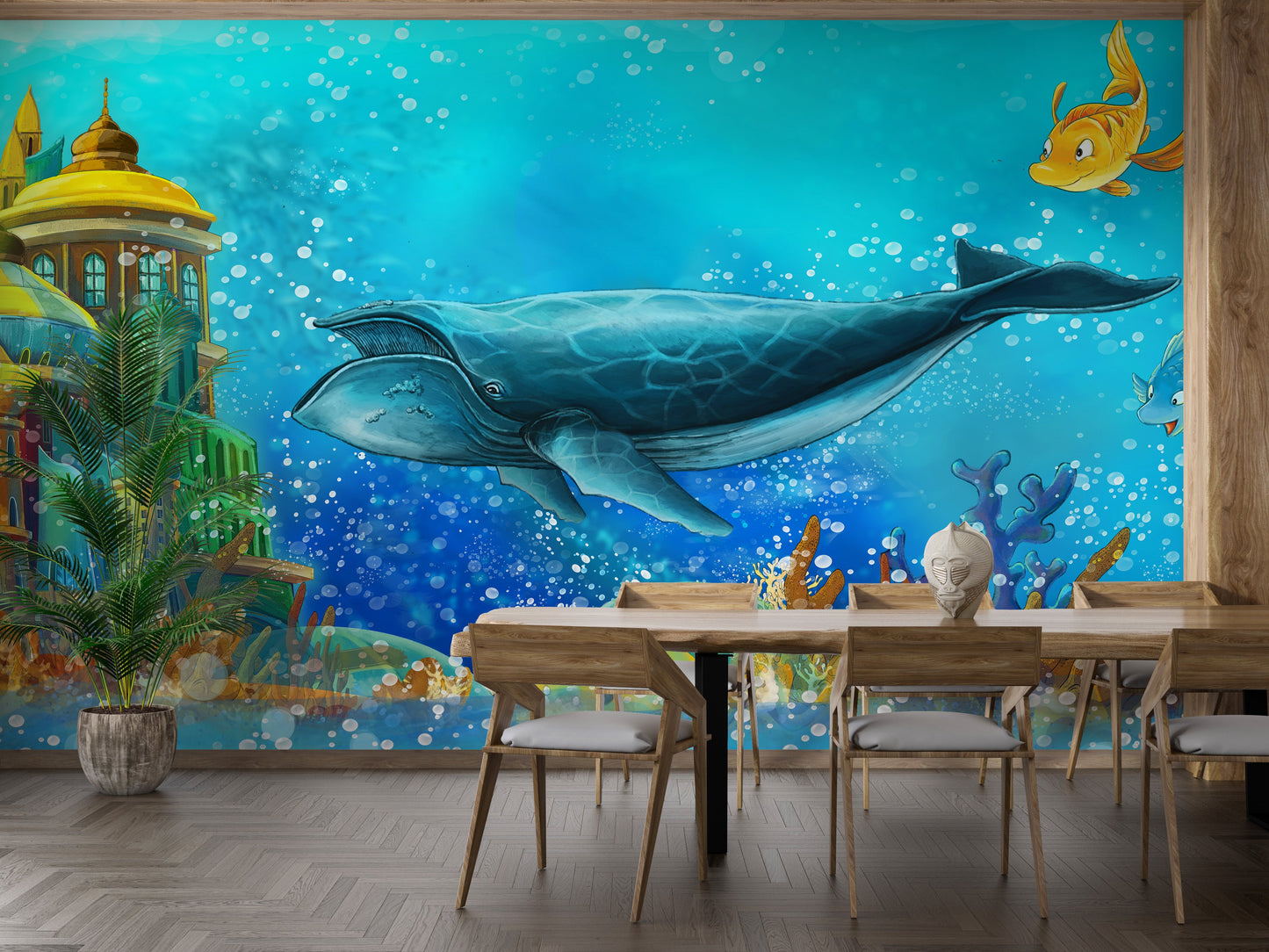 Whale reef wallpaper mural - Giffywalls